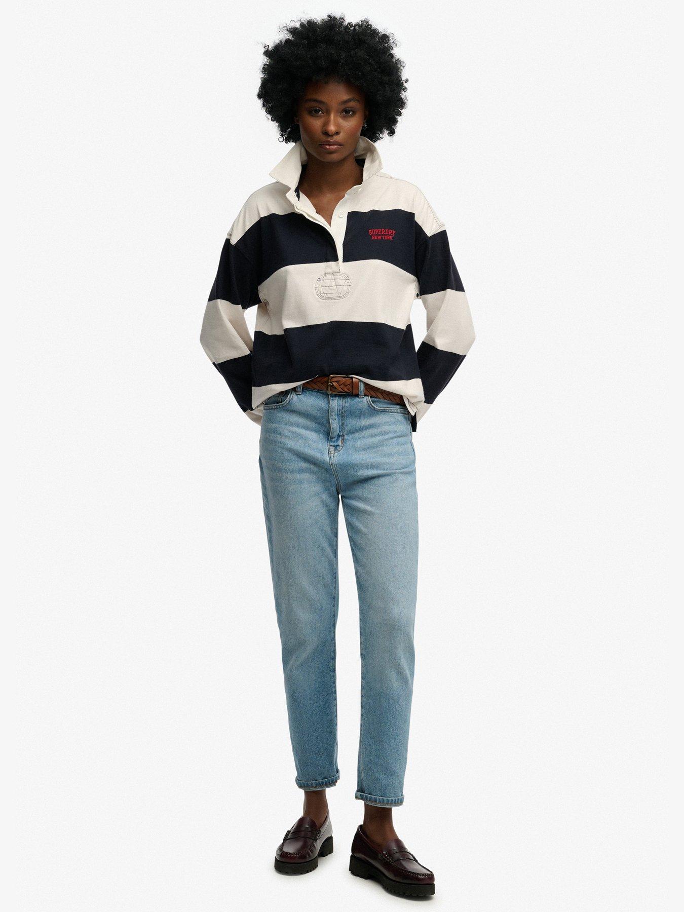  image of superdry-heritage-stripe-rugby-top-blue