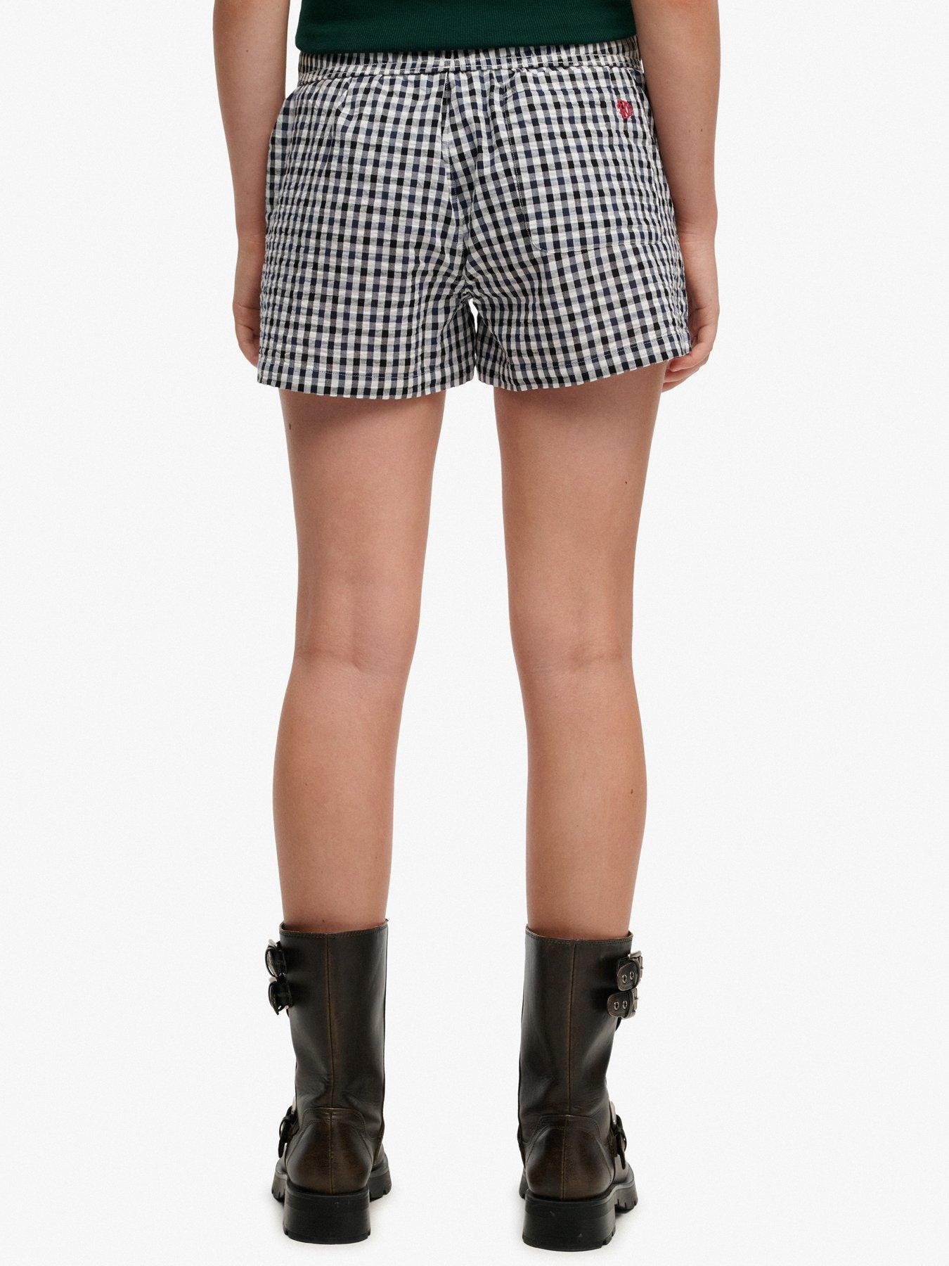  image of superdry-cotton-stripe-elastic-short-blue