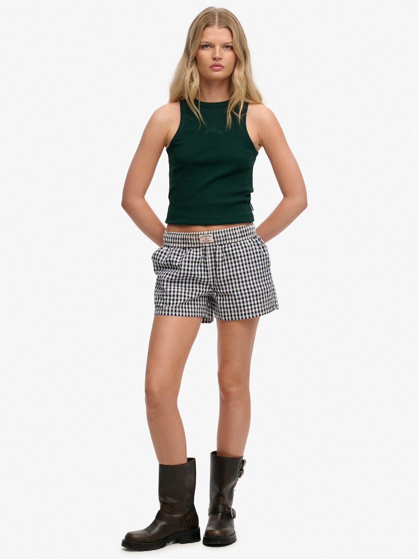  image of superdry-cotton-stripe-elastic-short-blue