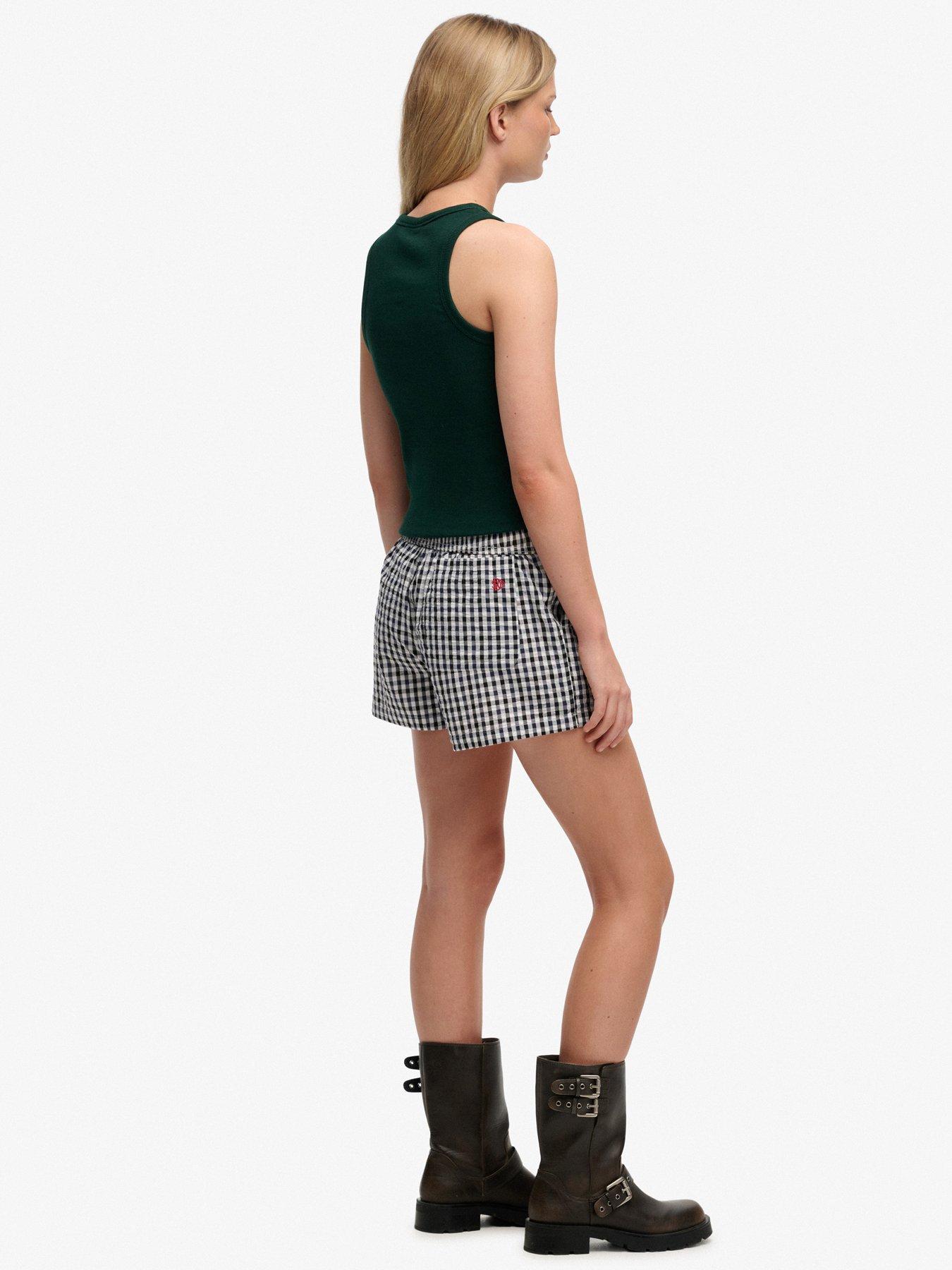 image of superdry-cotton-stripe-elastic-short-blue
