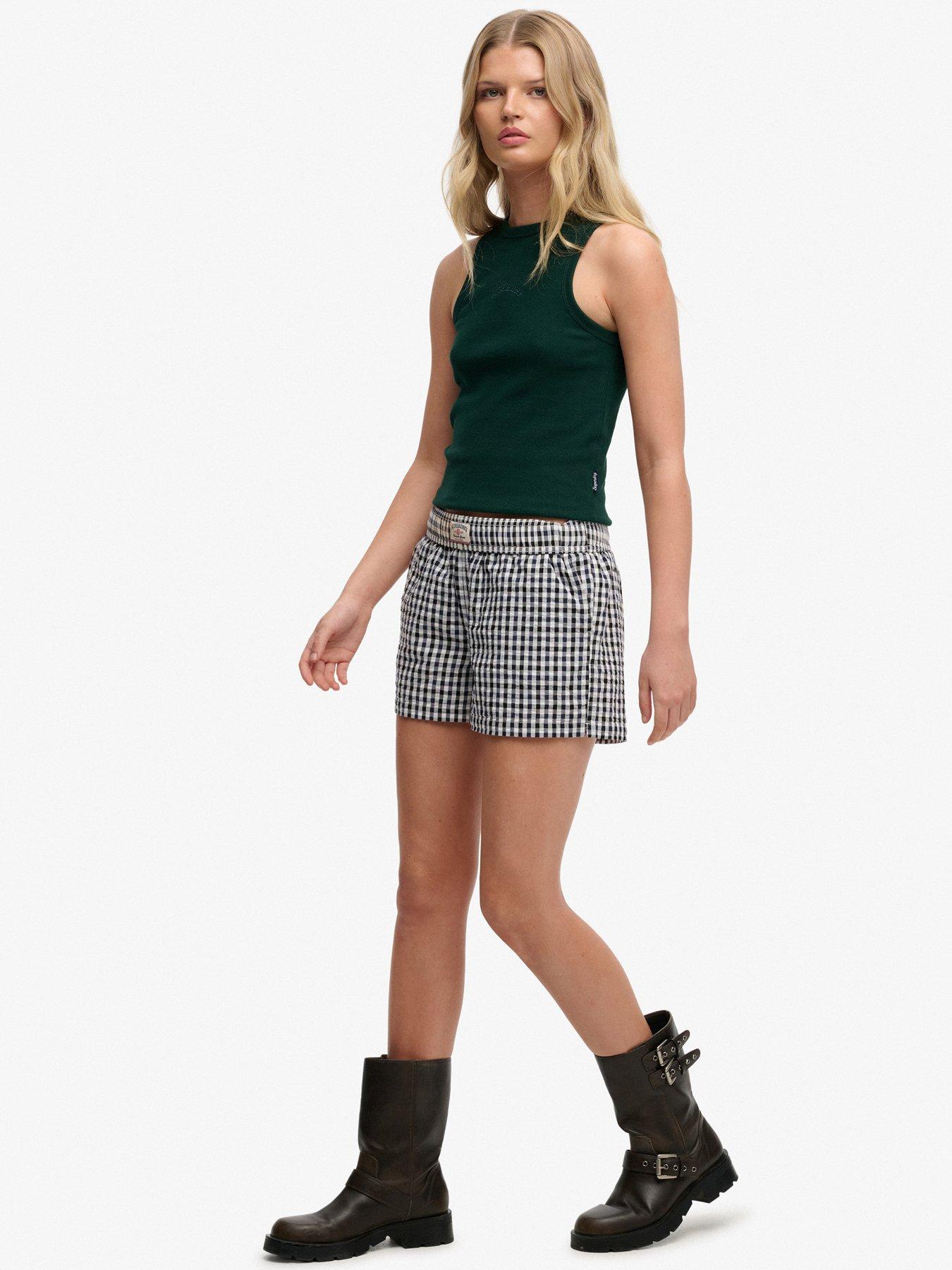  image of superdry-cotton-stripe-elastic-short-blue
