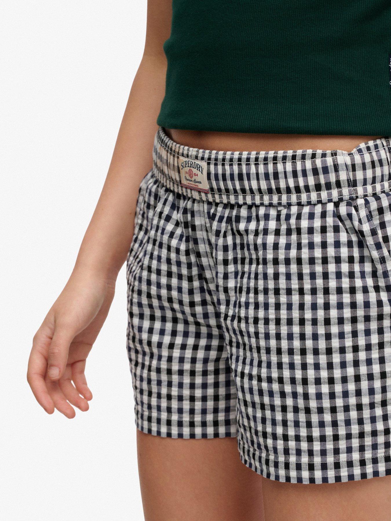  image of superdry-cotton-stripe-elastic-short-blue