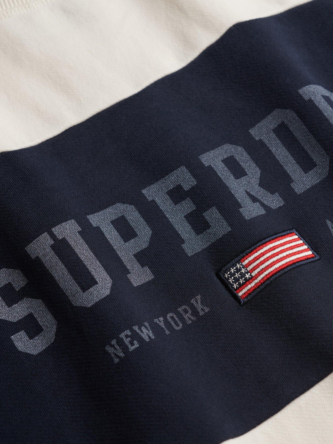 Image 6 of 6 of Superdry Athletic Essentials Flag Embroidered Relaxed Sweatshirt - White