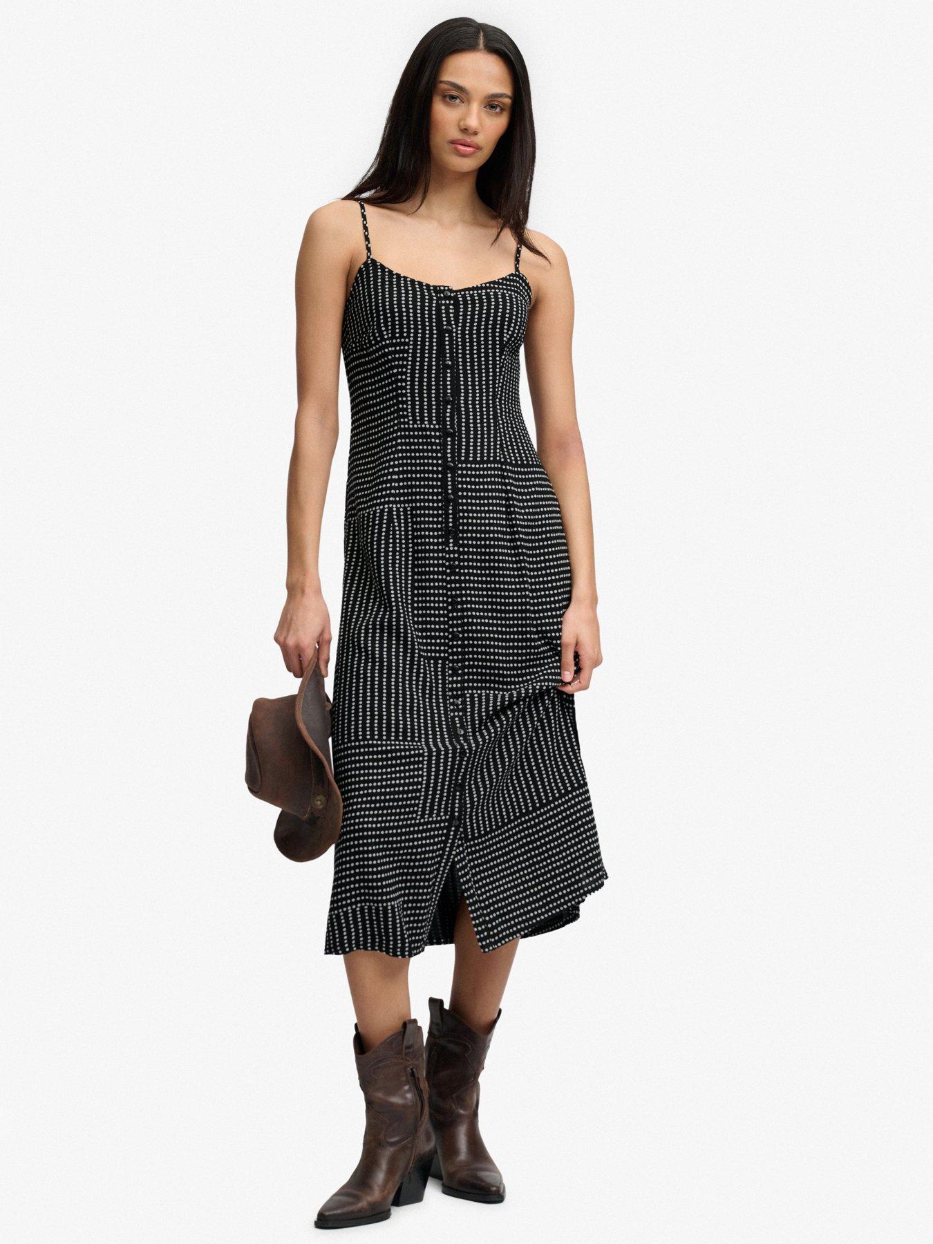 Superdry Print Btn Down Cami Midi Dress