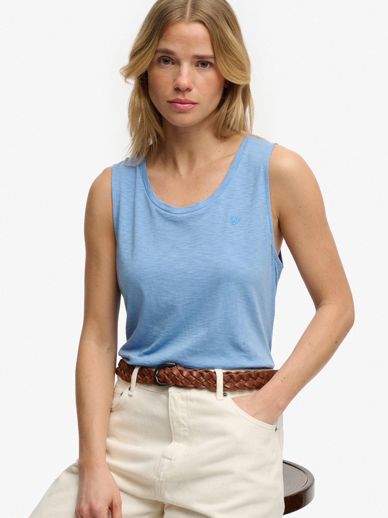 Image 2 of 5 of Superdry Scoop Neck Tank Top - Blue