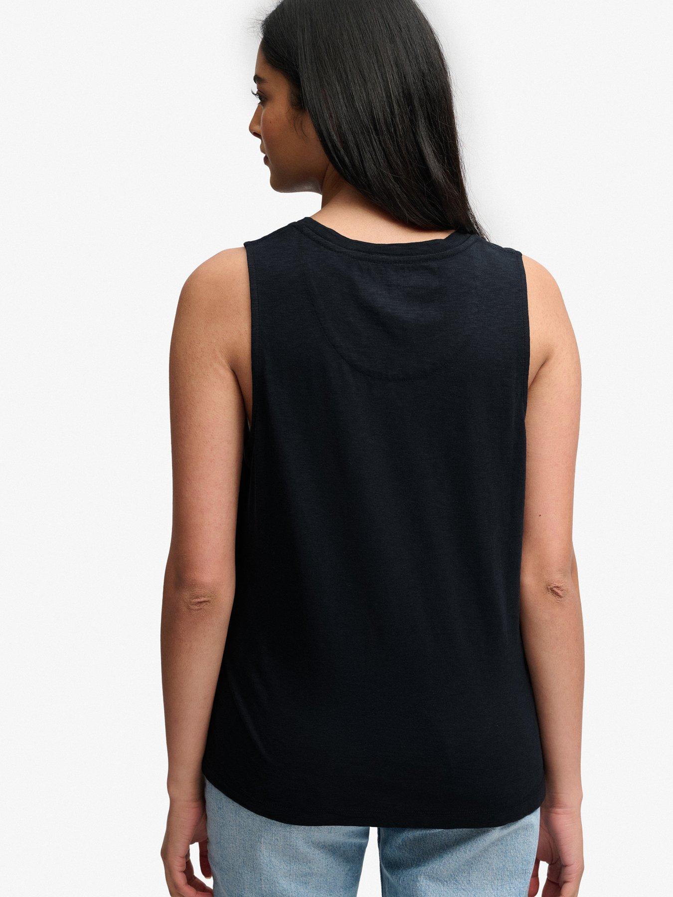 Image 2 of 4 of Superdry Scoop Neck Tank - Navy