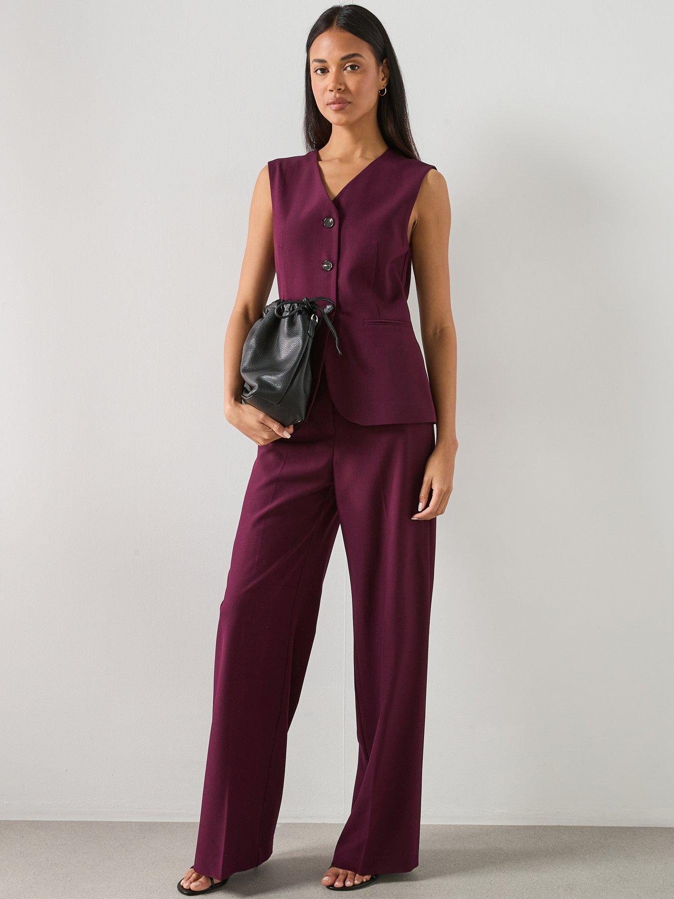 Mango Long Suit Style Jumpsuit - Plum
