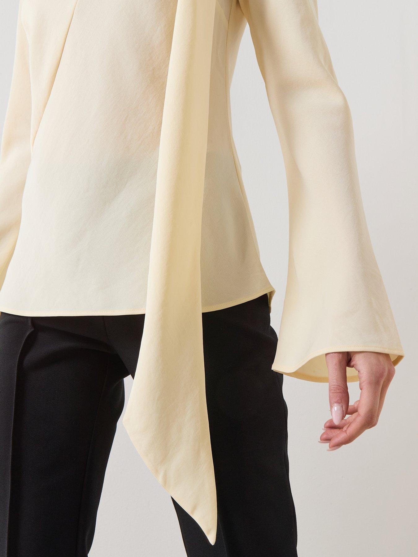  image of mango-blouse-with-scarf-slits-beige