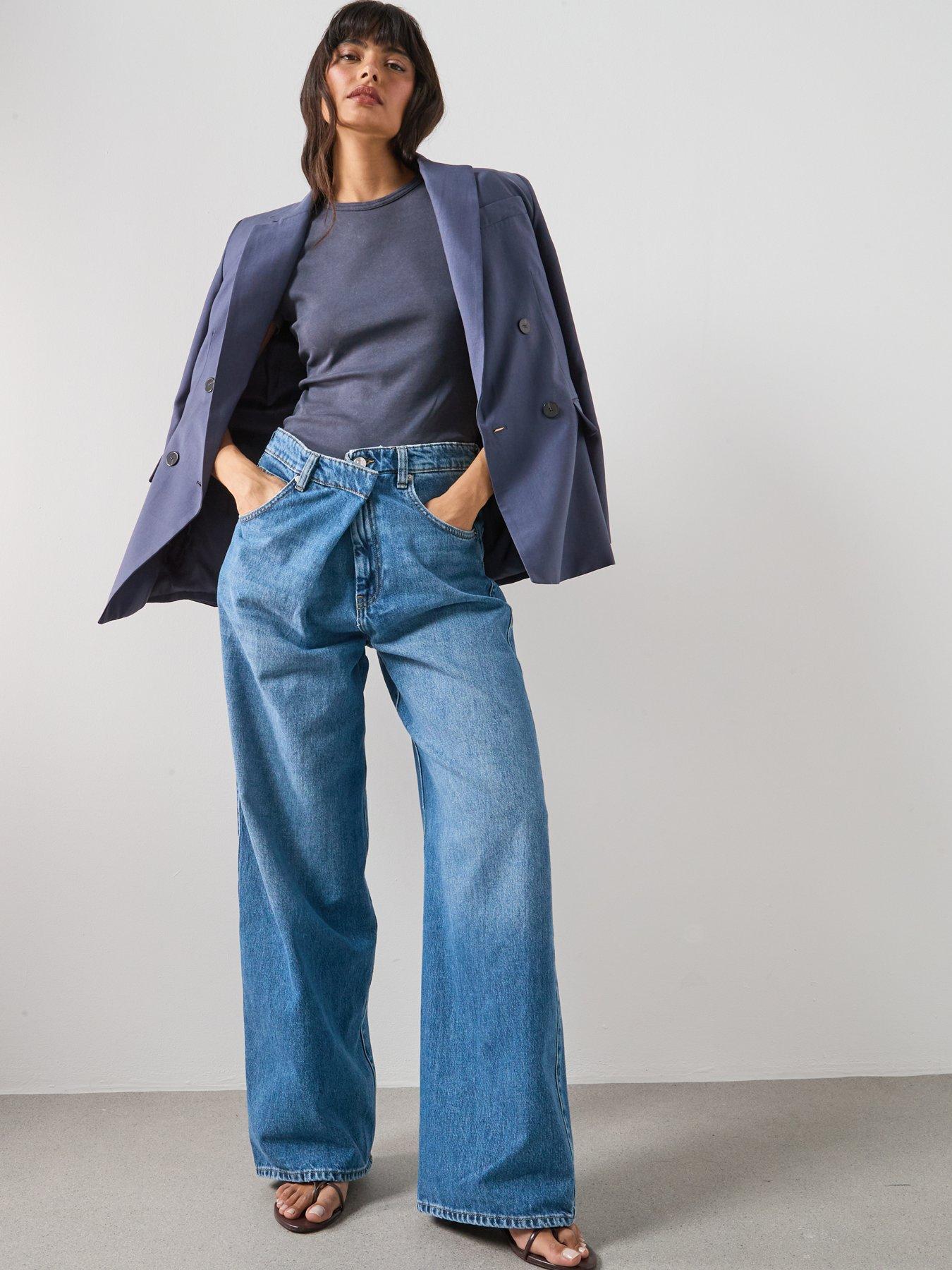 image of mango-mid-rise-balloon-jeans-blue