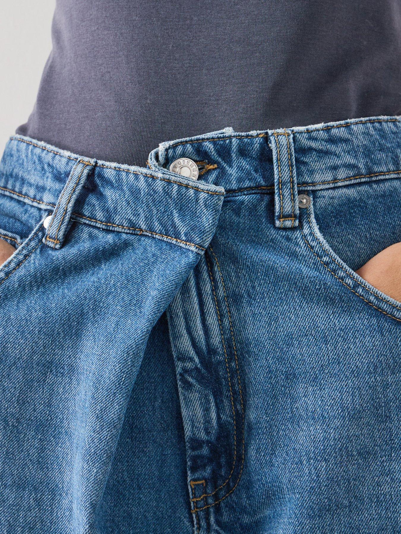  image of mango-mid-rise-balloon-jeans-blue