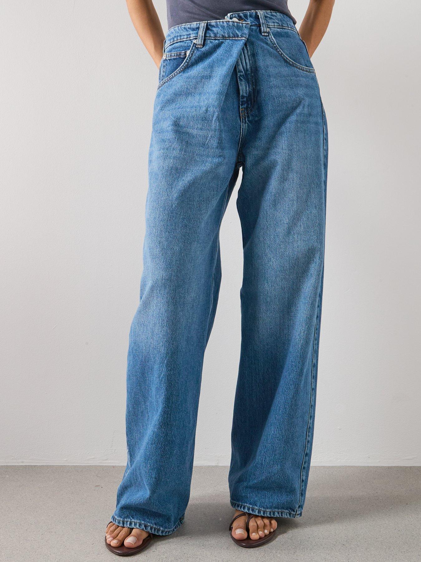  image of mango-mid-rise-balloon-jeans-blue