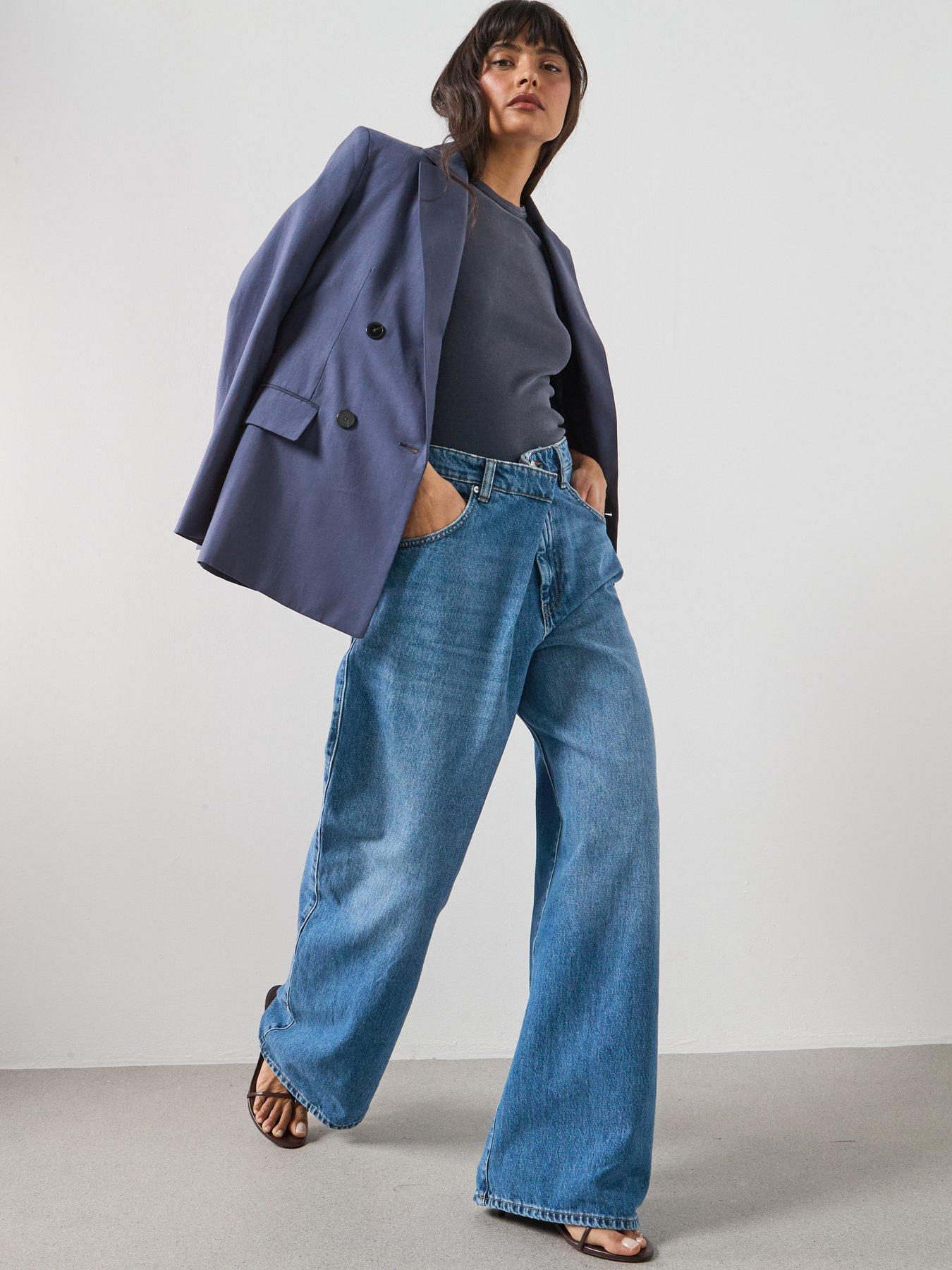  image of mango-mid-rise-balloon-jeans-blue