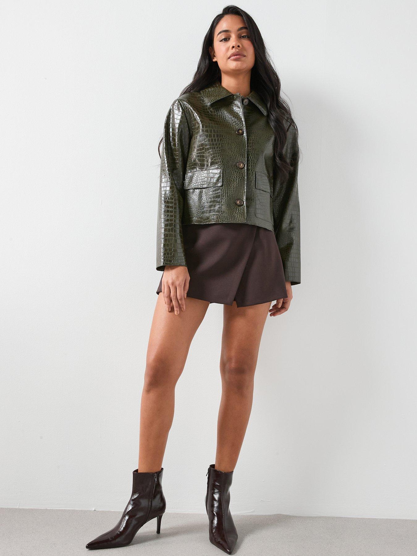 Image 3 of 6 of Mango Wrapped Skort - Brown