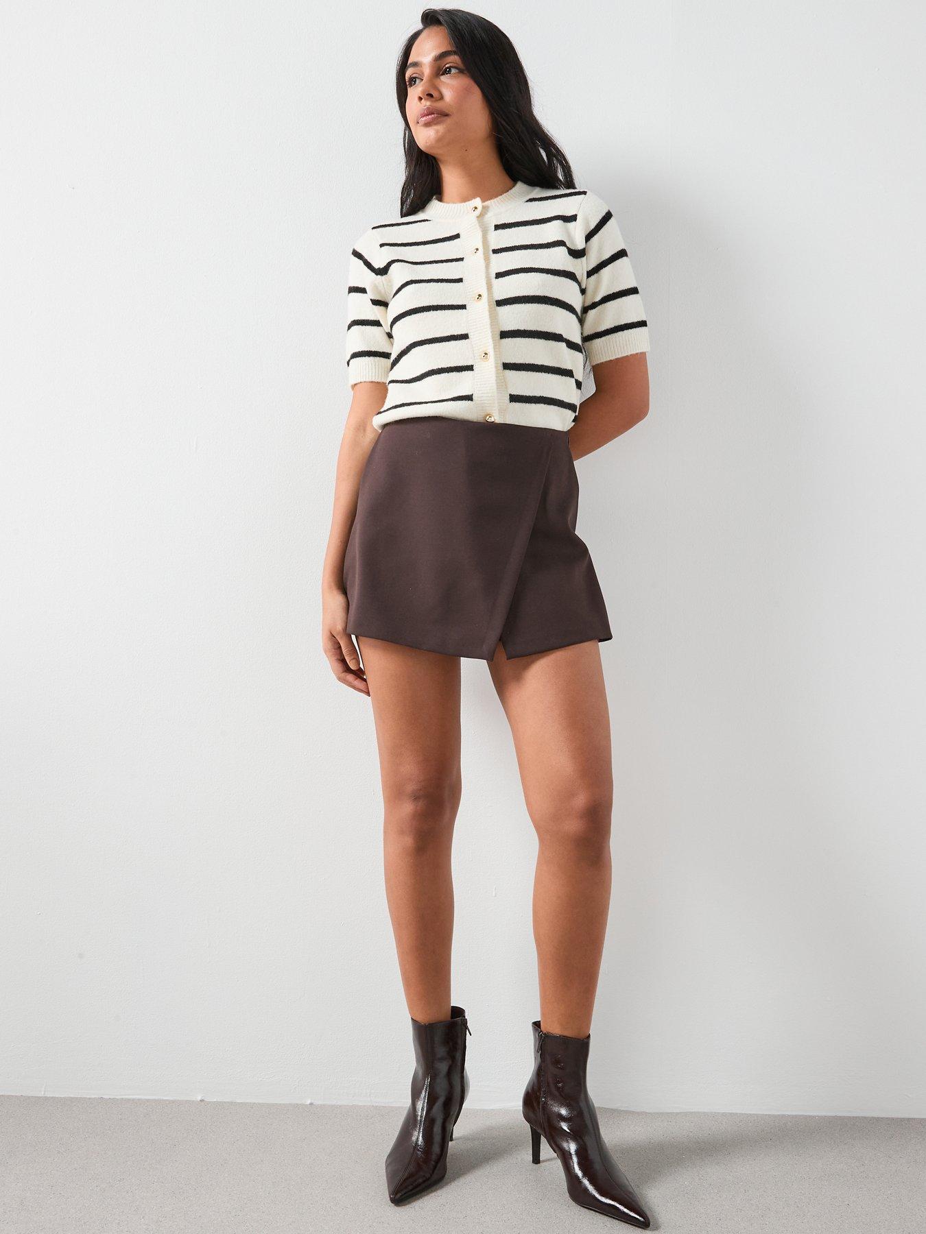 Image 6 of 6 of Mango Wrapped Skort - Brown