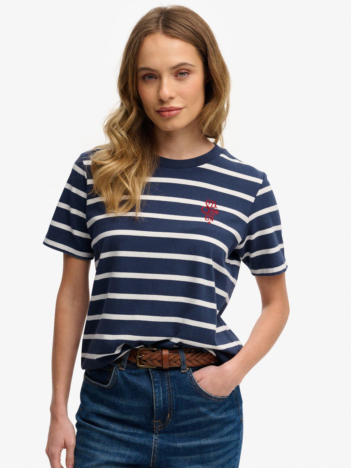 Superdry Heritage Hamptons Stripe T-Shirt - Blue