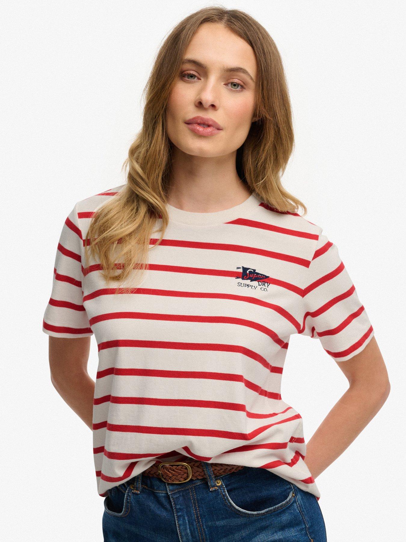Superdry Heritage Hamptons Stripe T-Shirt - Red