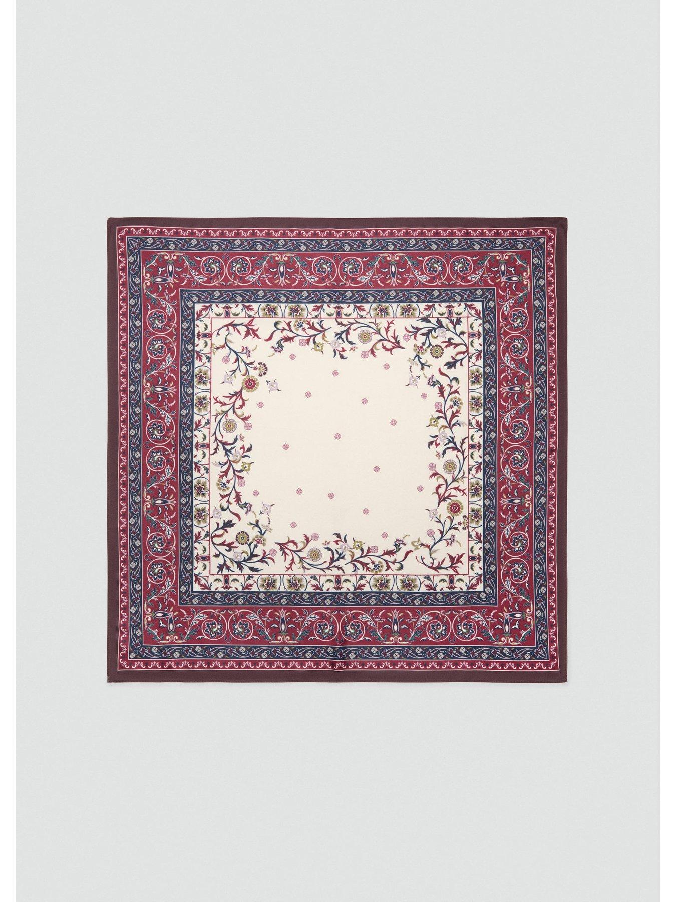  image of mango-printed-satin-scarf-navy