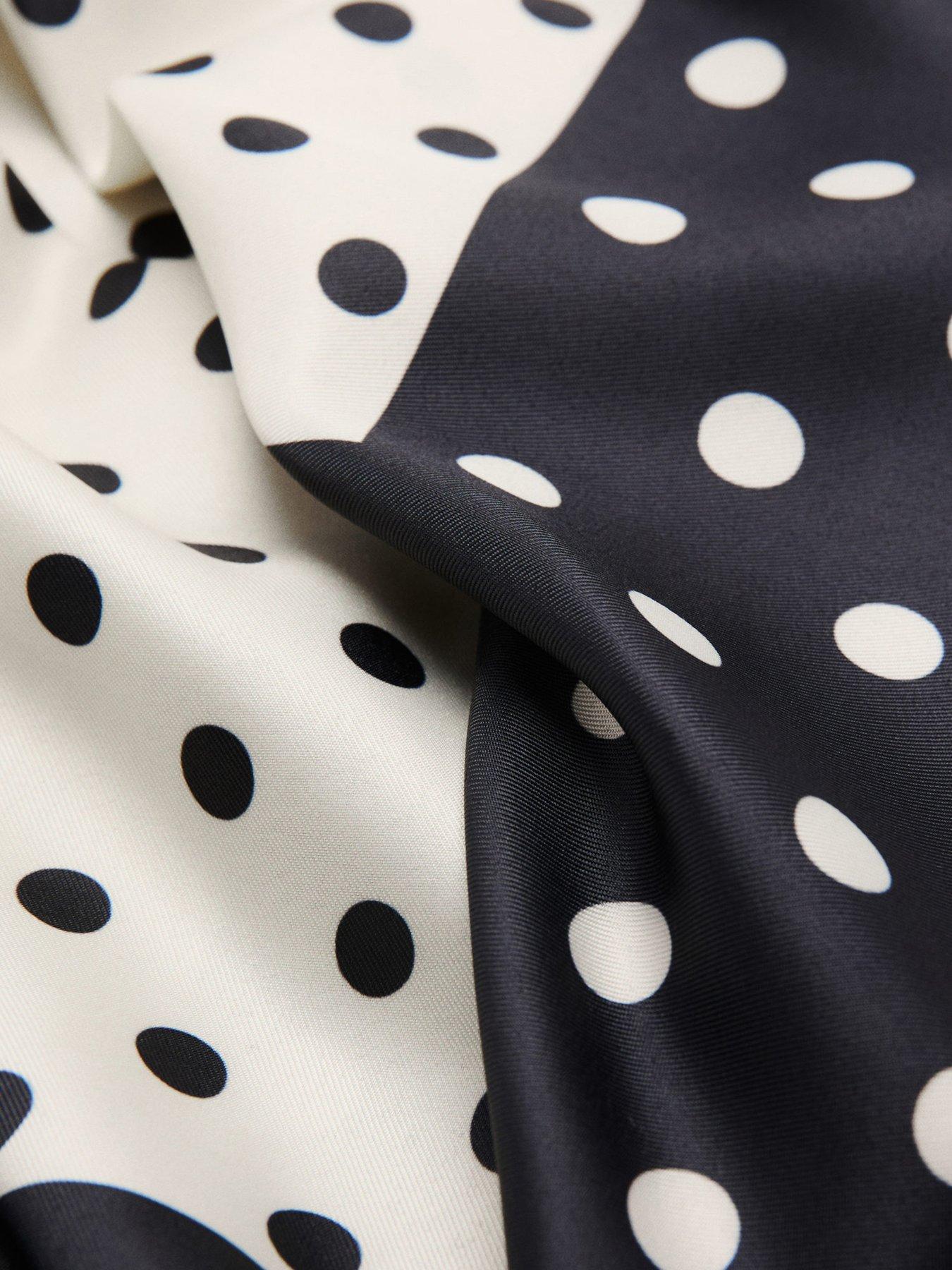  image of mango-satin-check-print-scarf-beige