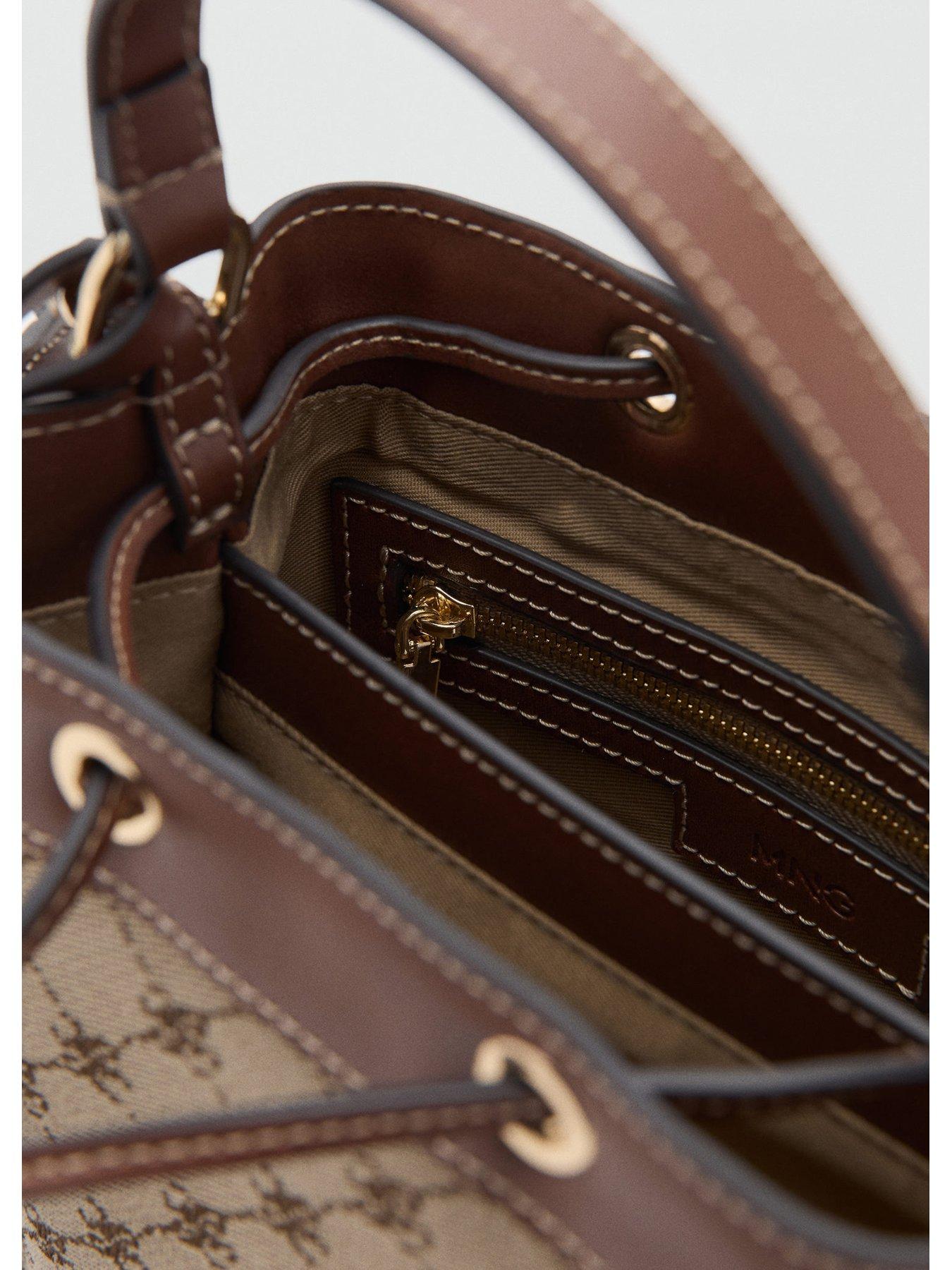 Image 3 of 4 of Mango Bucket Bag With Printed Logo - Brown