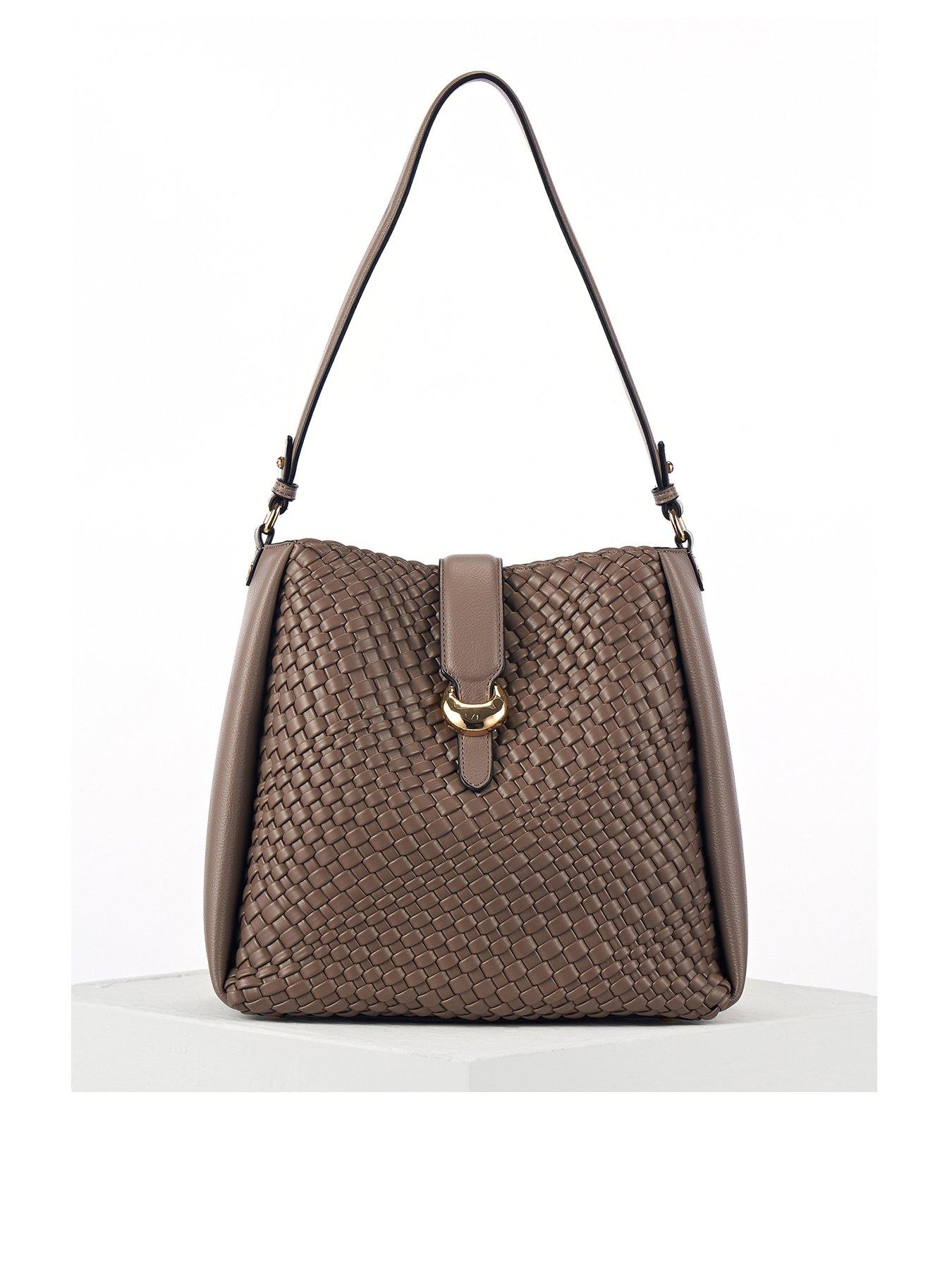 Image 1 of 7 of Luella Grey Flora Large Weave Hobo In Peat