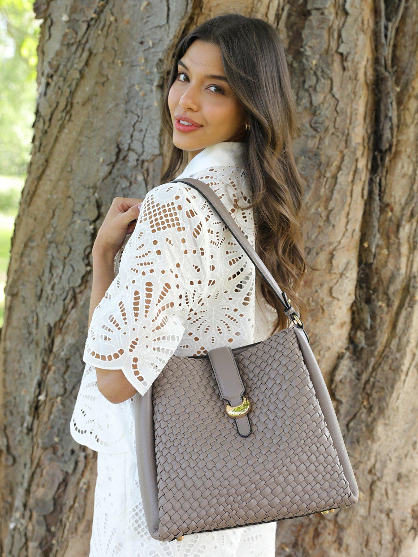 Image 2 of 7 of Luella Grey Flora Large Weave Hobo In Peat