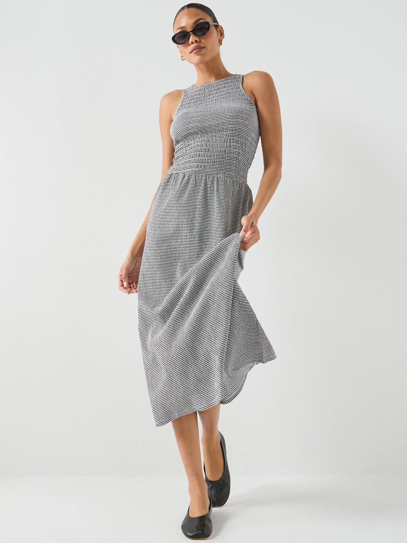 front image of only-only-smock-dress-monochrome