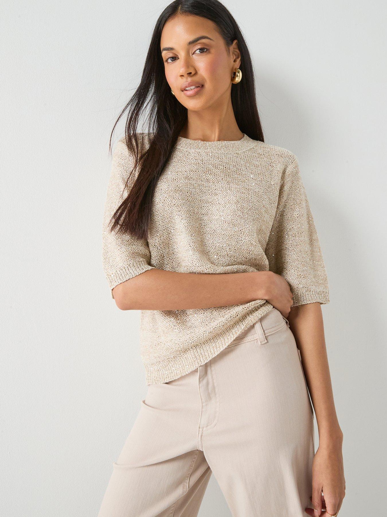 JDY Jdymia O-Neck Sequin Knit Pullover - Green