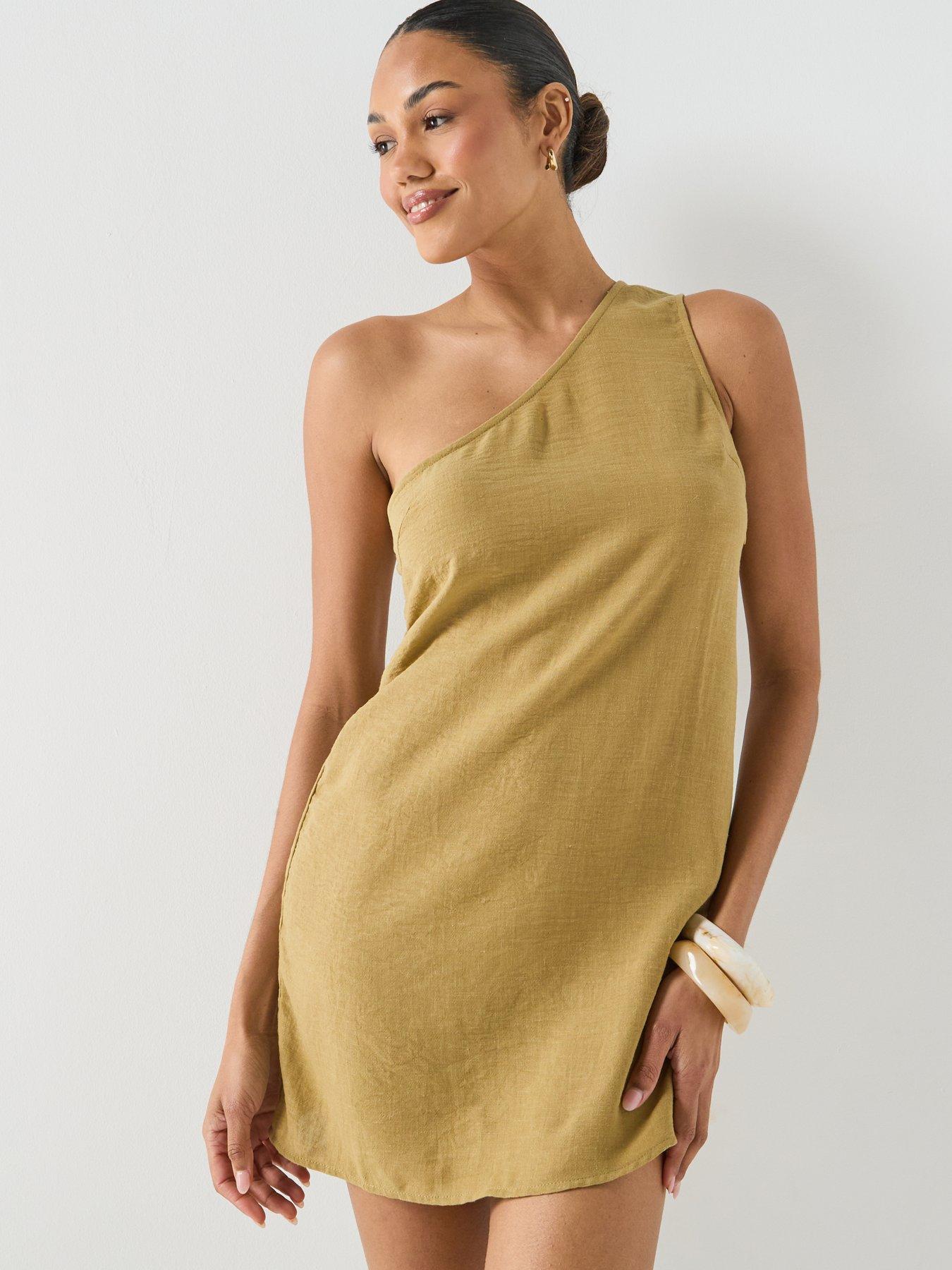 Vero Moda Vero Moda One Shoulder Mini Dress - Green