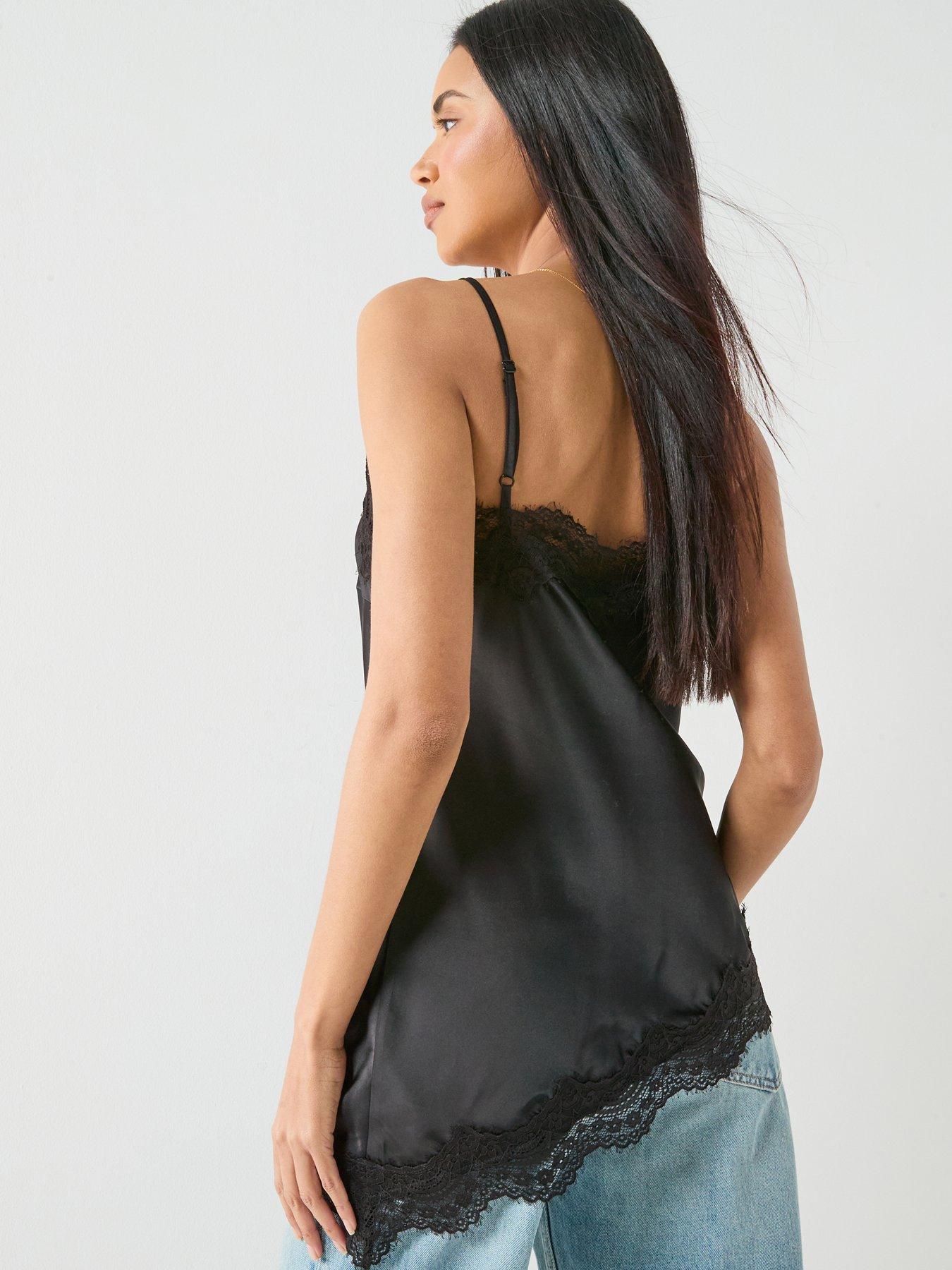 Image 2 of 6 of PIECES Pcjessa Lace Singlet - Black