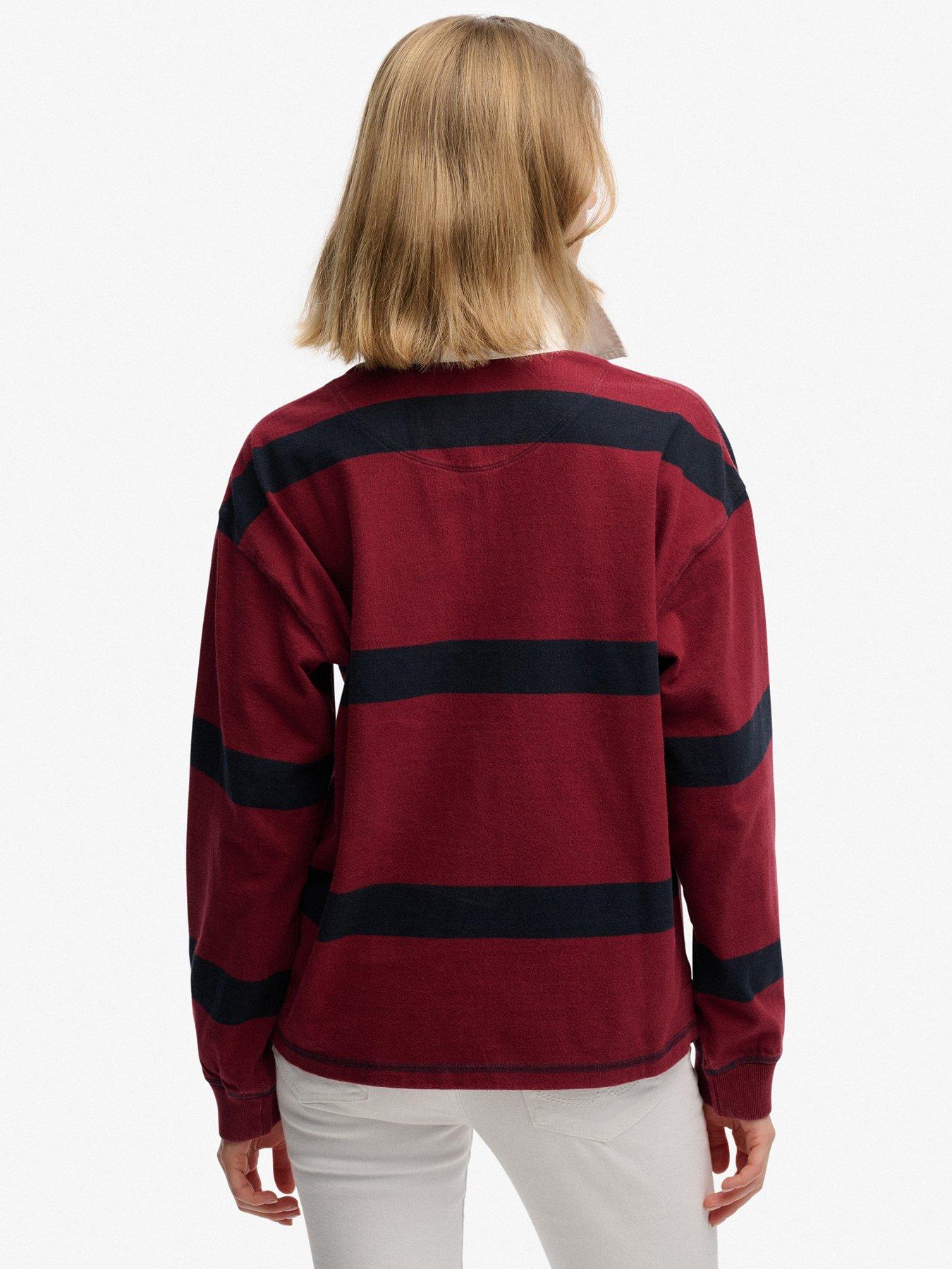  image of superdry-heritage-stripe-rugby-top-red