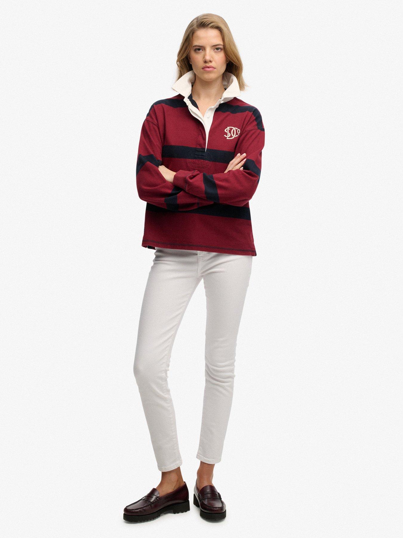  image of superdry-heritage-stripe-rugby-top-red