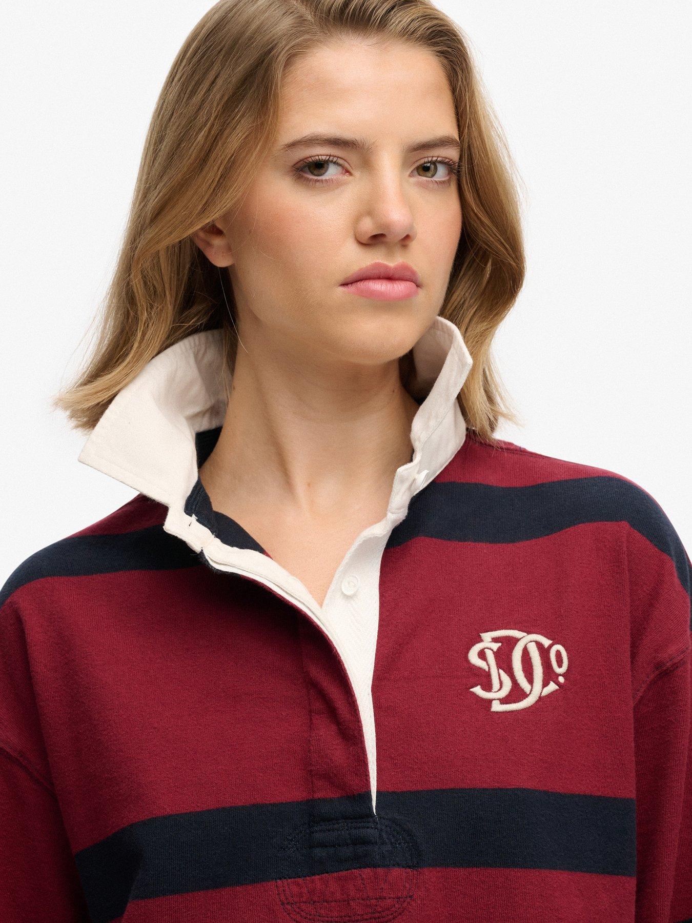  image of superdry-heritage-stripe-rugby-top-red
