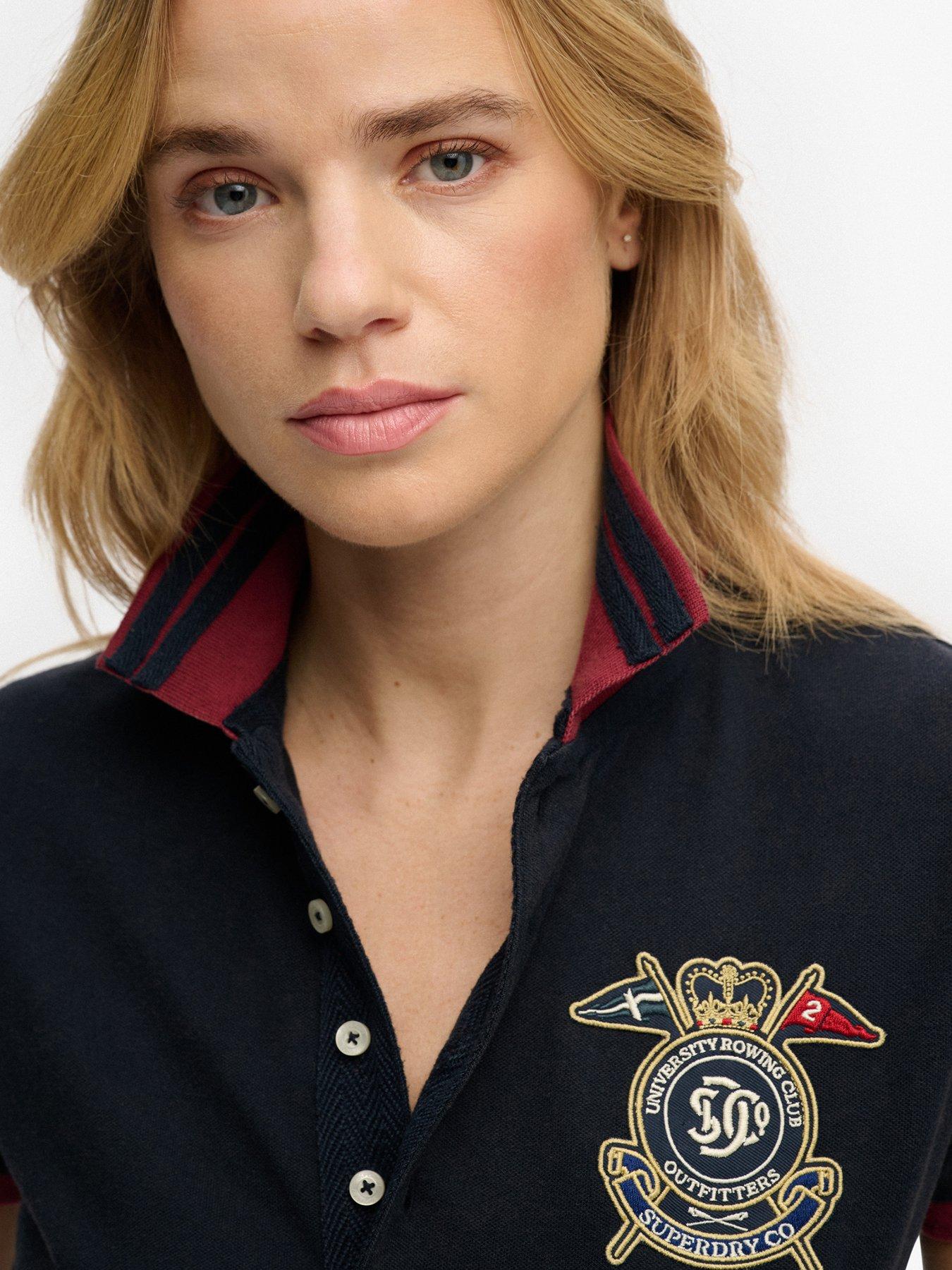 Image 4 of 5 of Superdry Heritage Slim Fit Crest Polo - Blue
