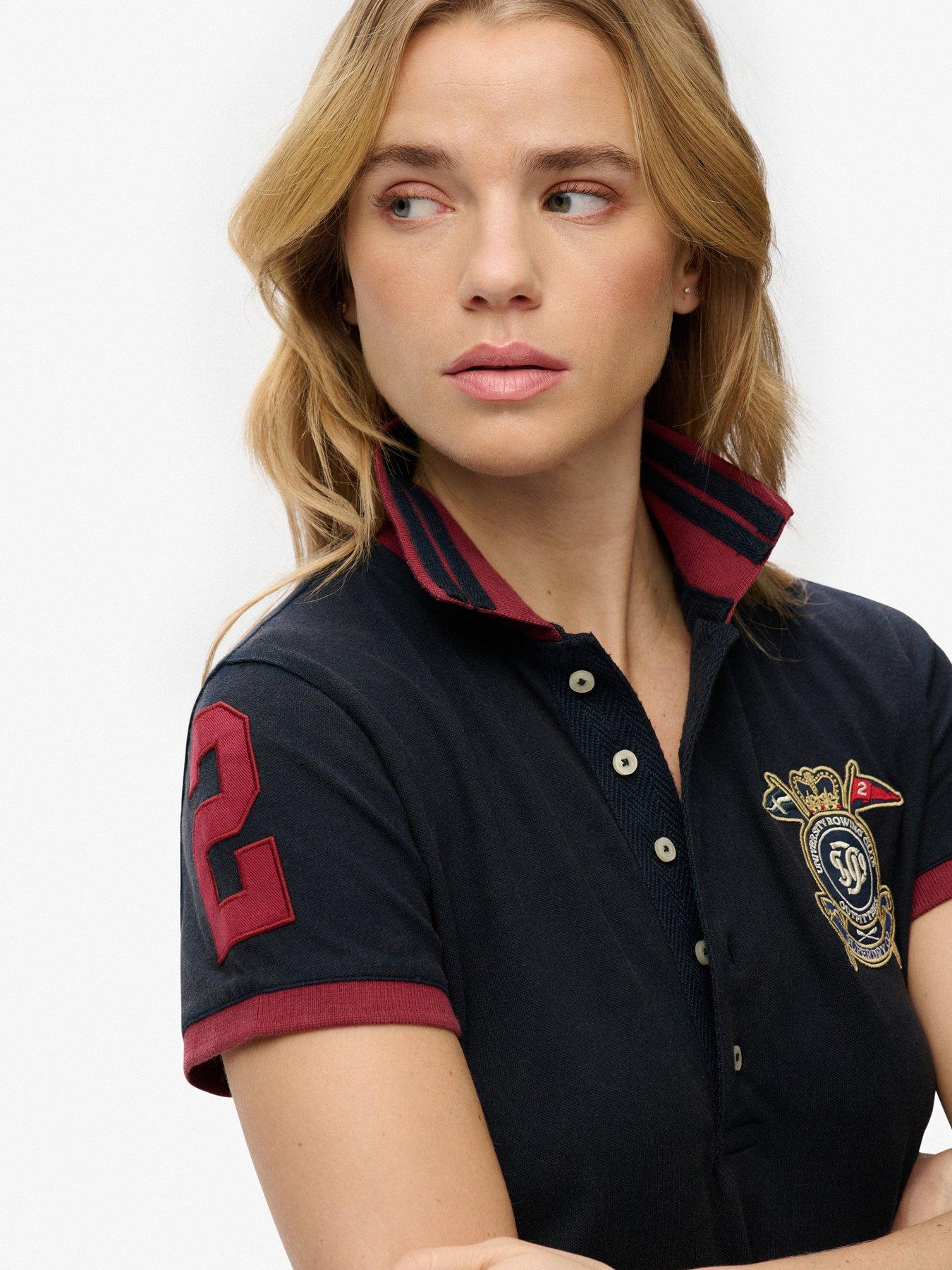 Image 5 of 5 of Superdry Heritage Slim Fit Crest Polo - Blue