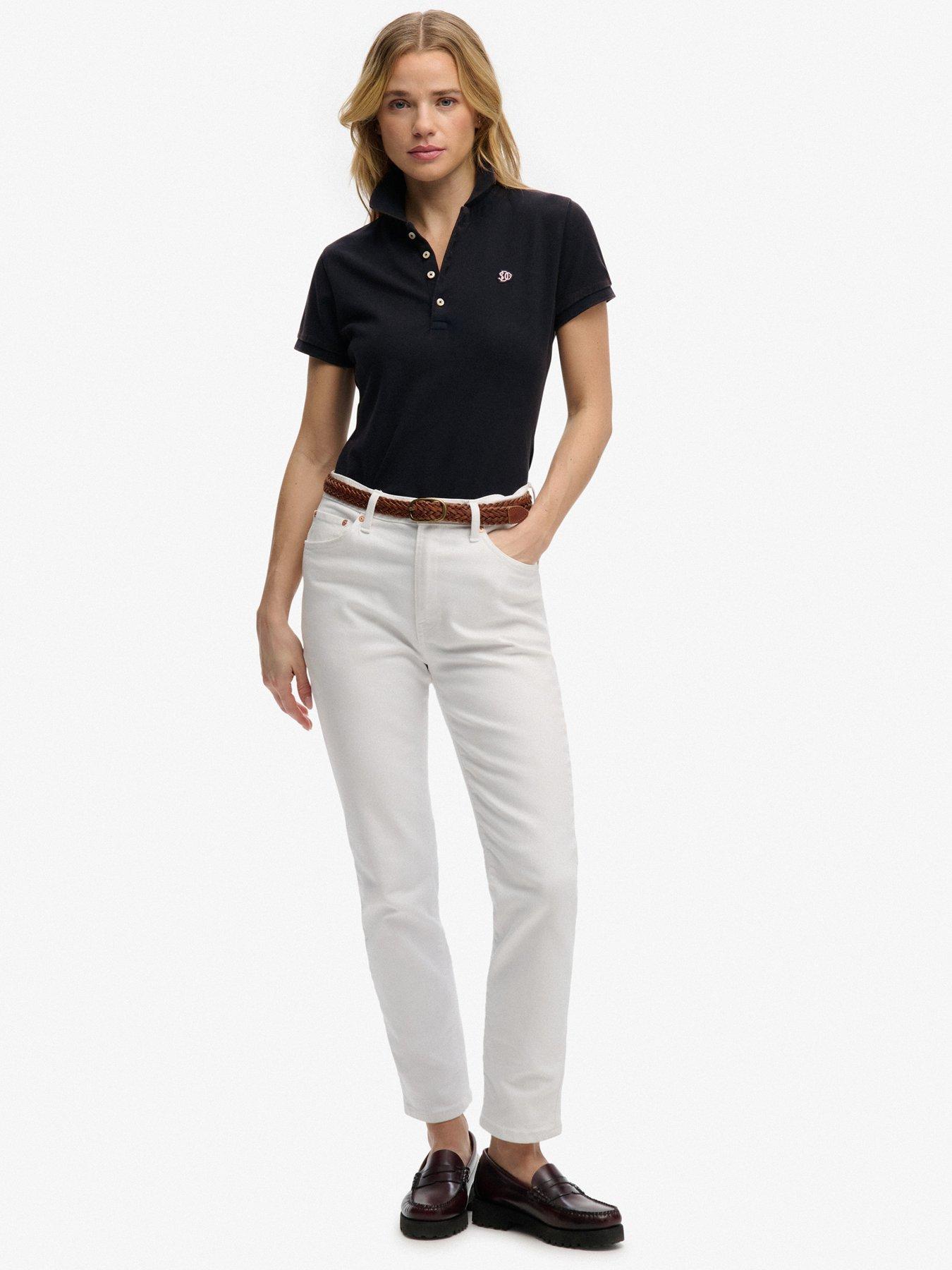  image of superdry-heritage-slim-fit-polo-top-blue