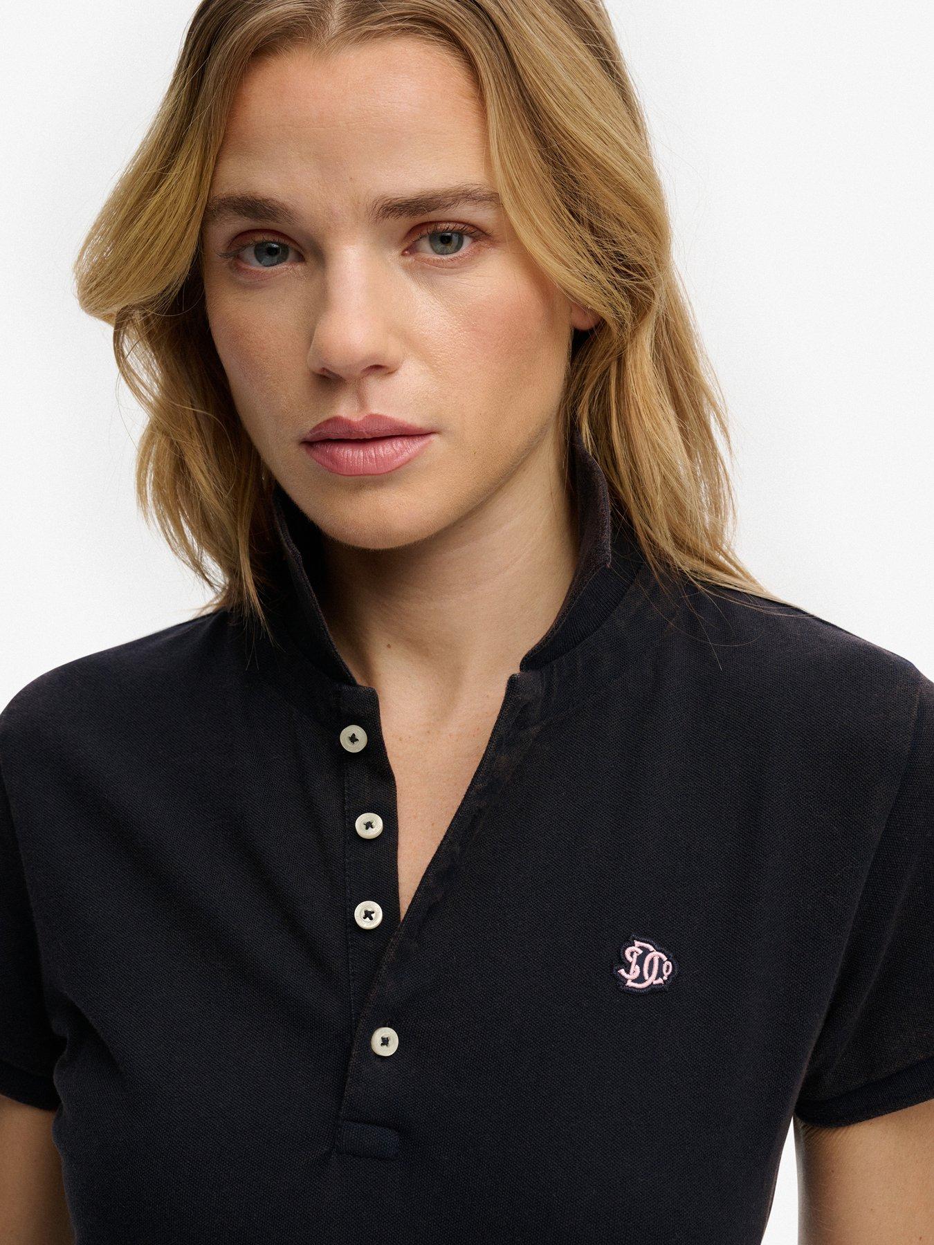  image of superdry-heritage-slim-fit-polo-top-blue