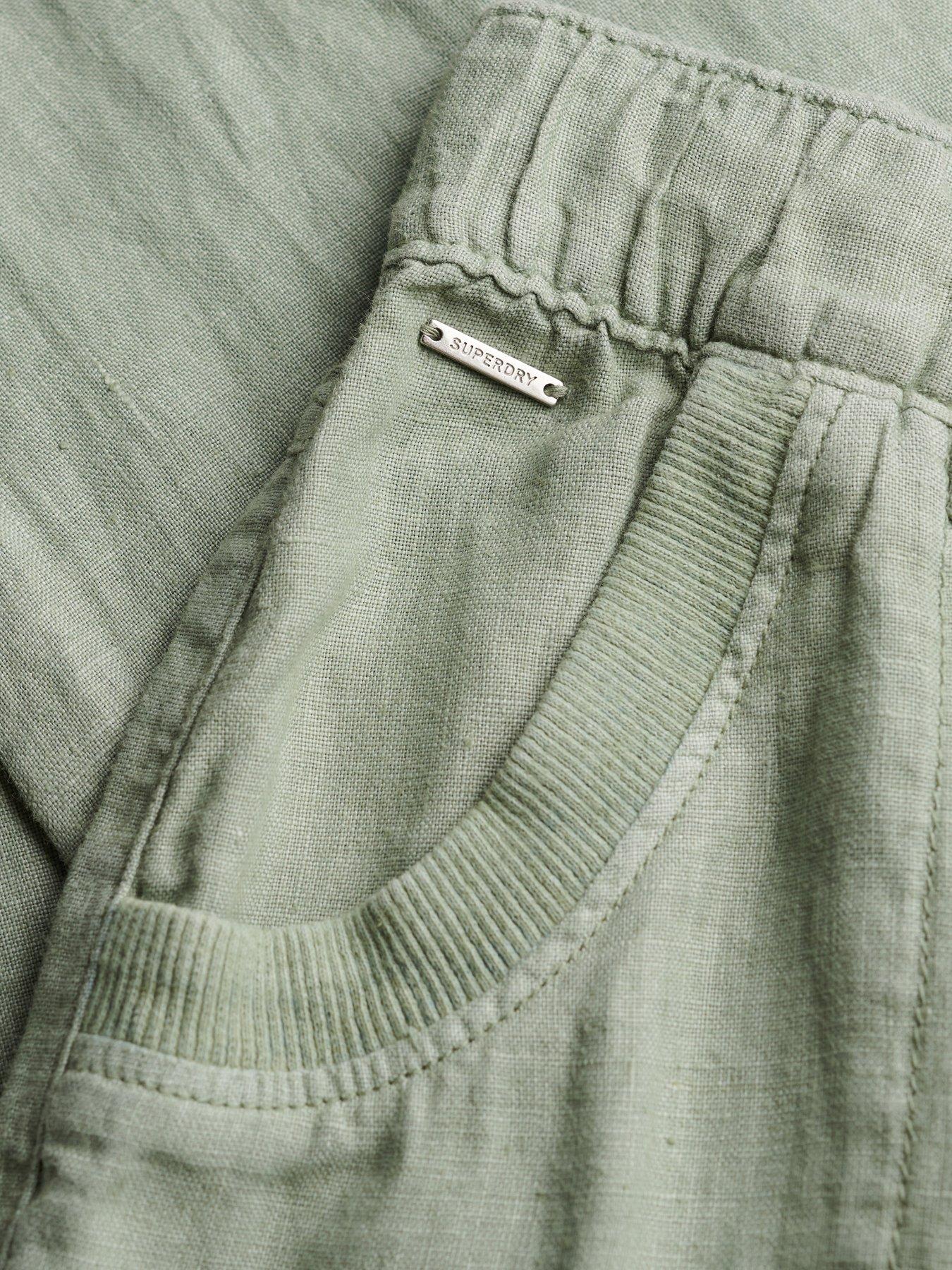 Image 6 of 6 of Superdry Linen Low Rise Pant - Green