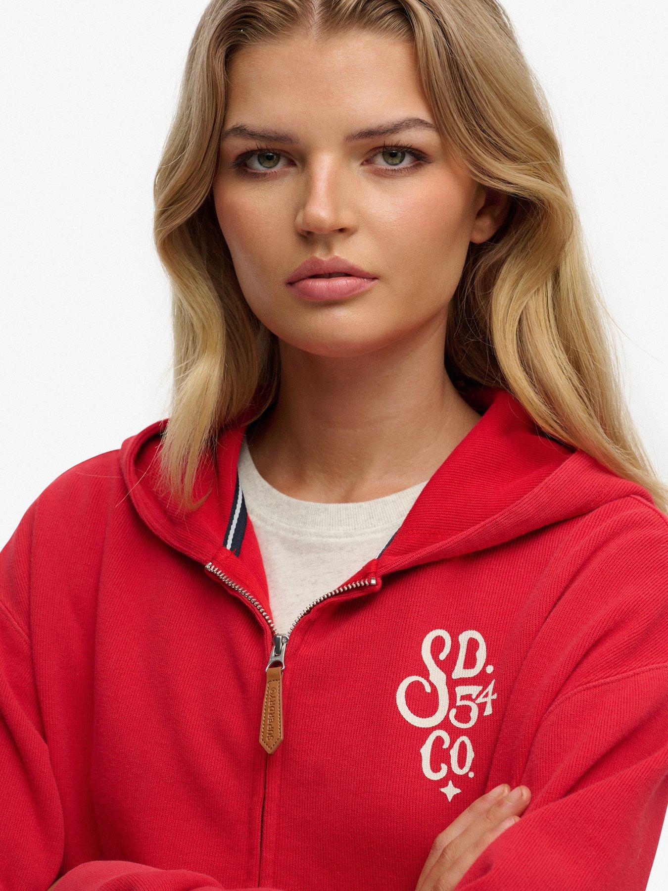  image of superdry-heritage-hamptons-zip-hoodie-red