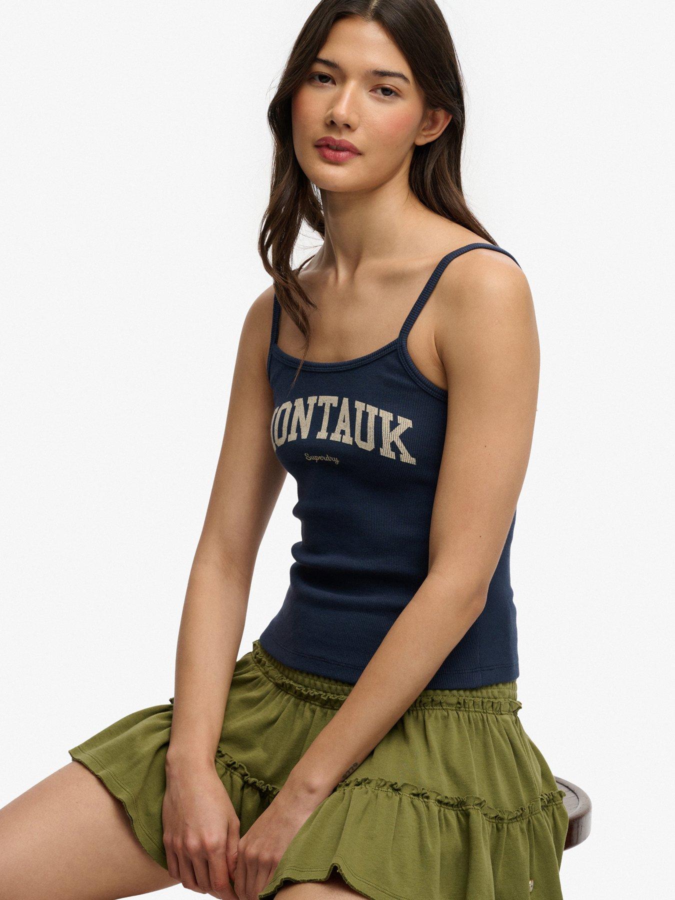  image of superdry-athletic-essentials-graphic-print-cami-top-blue