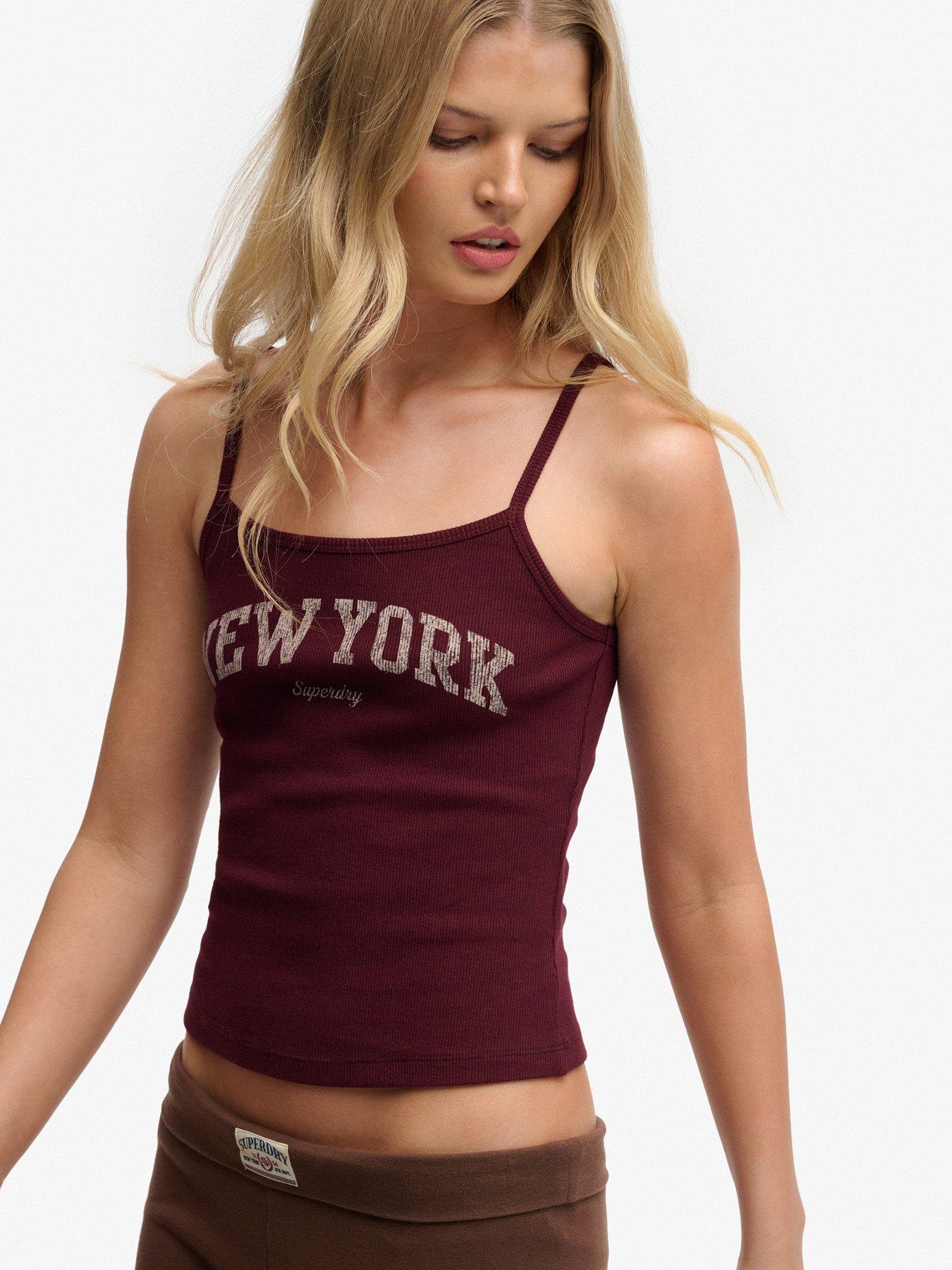  image of superdry-athletic-essentials-graphic-print-cami-top-burgundy