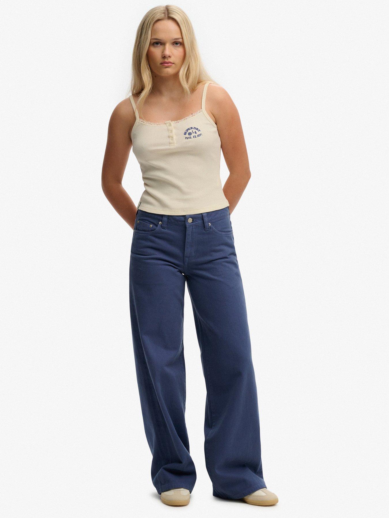  image of superdry-athletic-embroider-button-cami-top-white