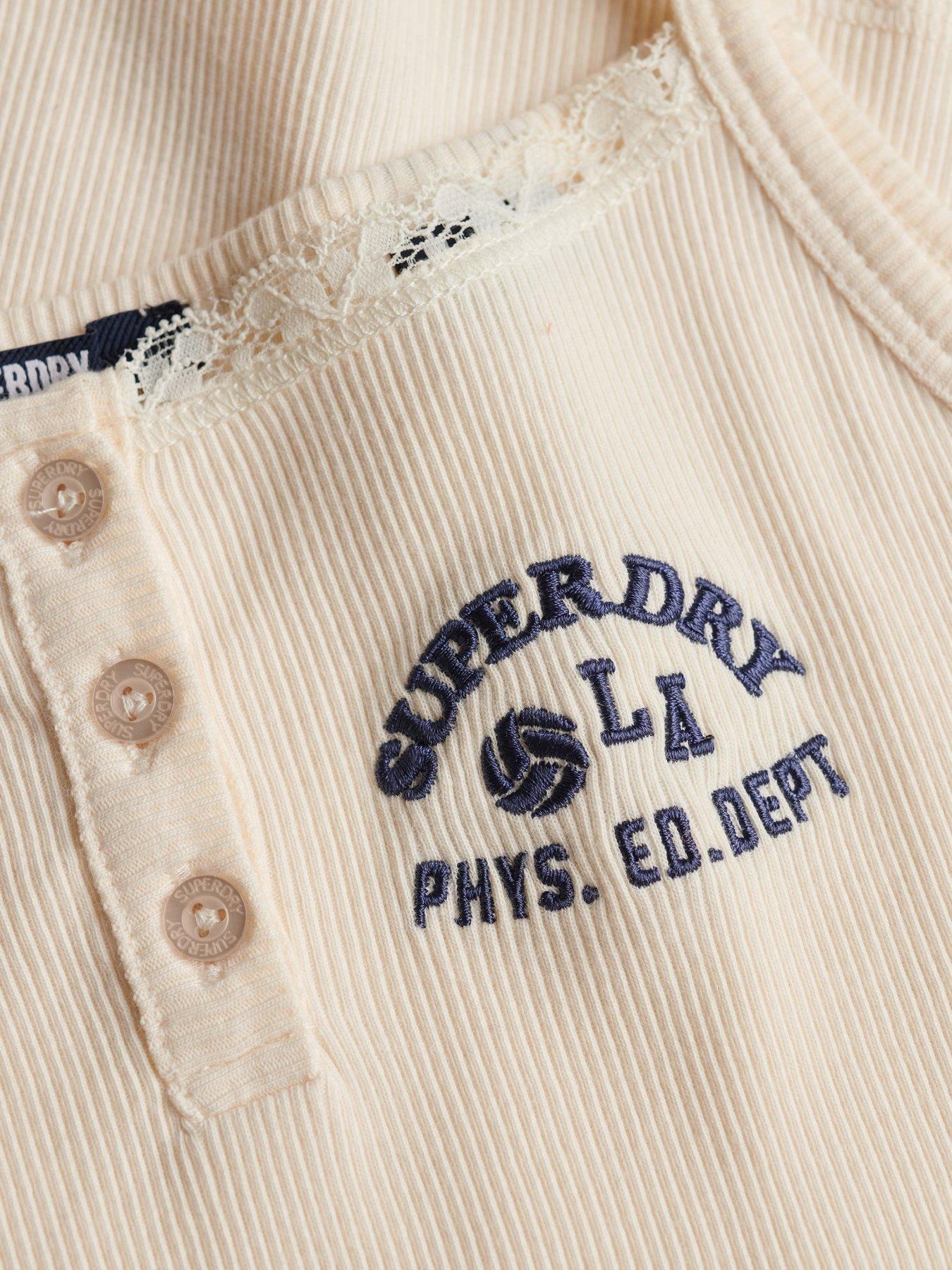  image of superdry-athletic-embroider-button-cami-top-white