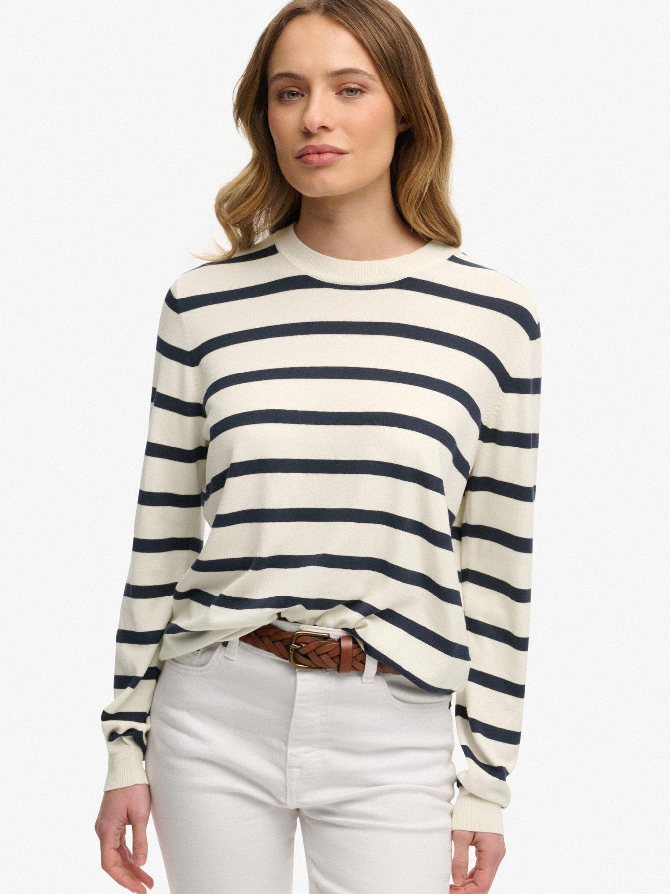 Image 1 of 5 of Superdry Lightweight Essential Jumper - Cream