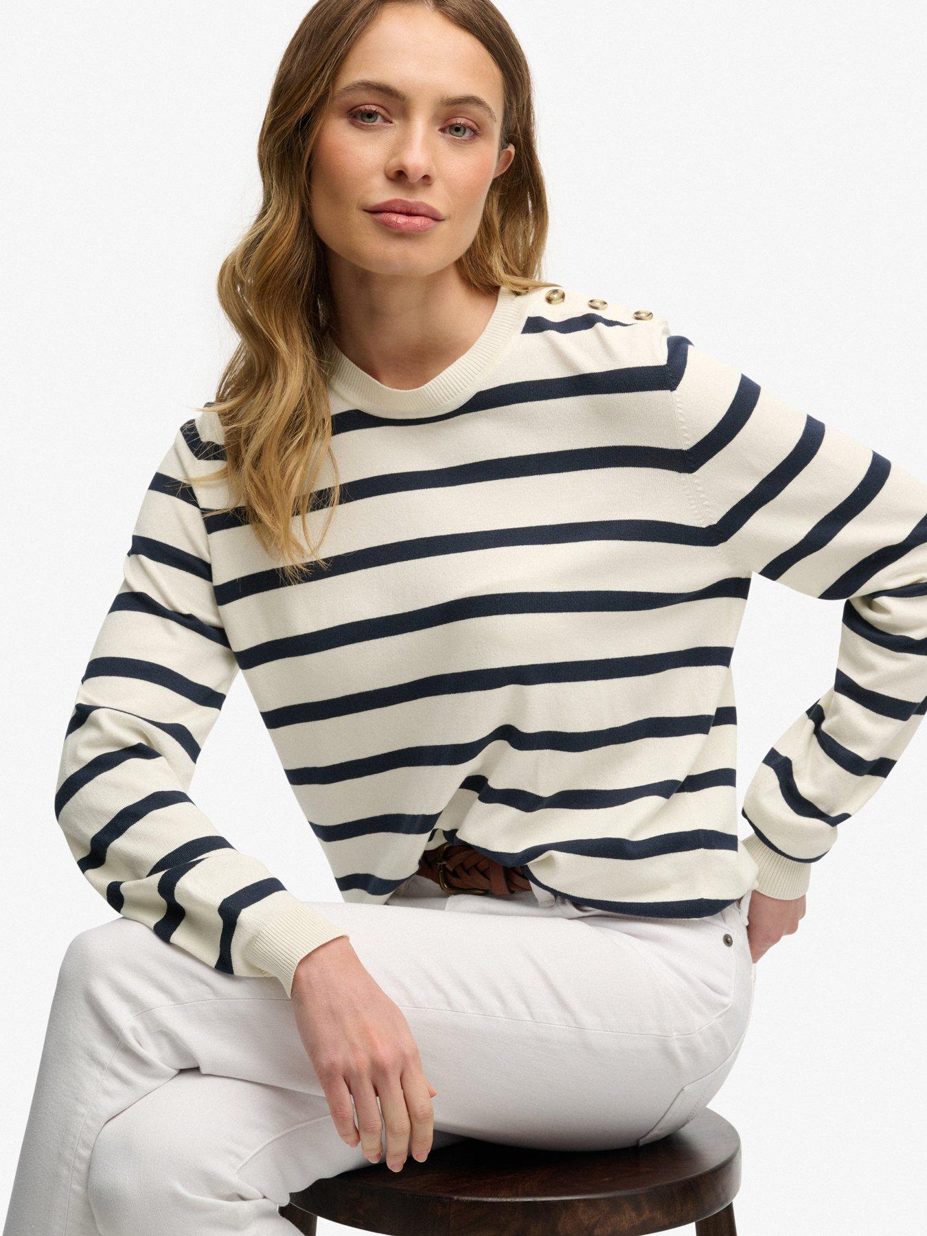 Image 5 of 5 of Superdry Lightweight Essential Jumper - Cream