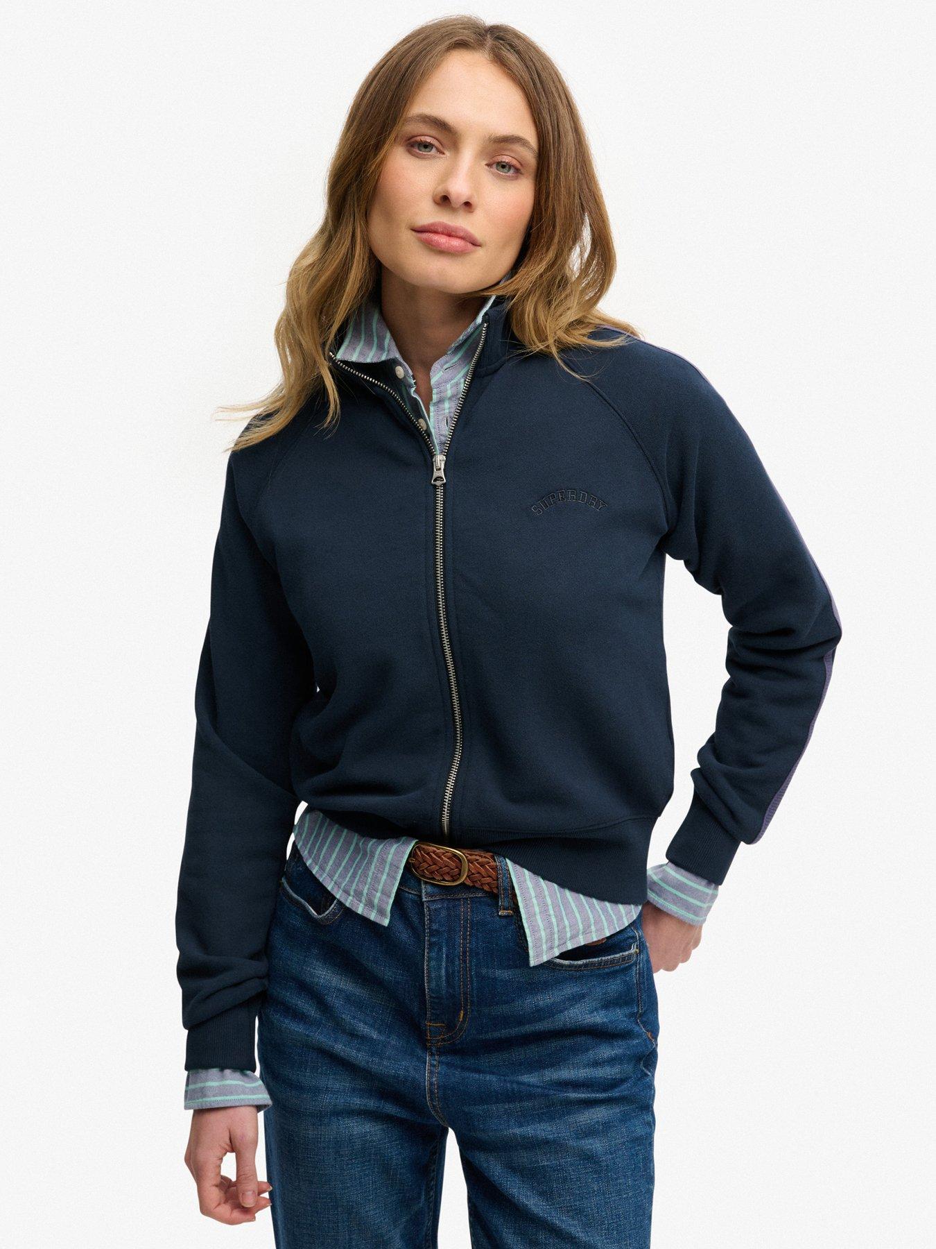 Image 1 of 6 of Superdry Essential Logo Zip Track Top - Blue