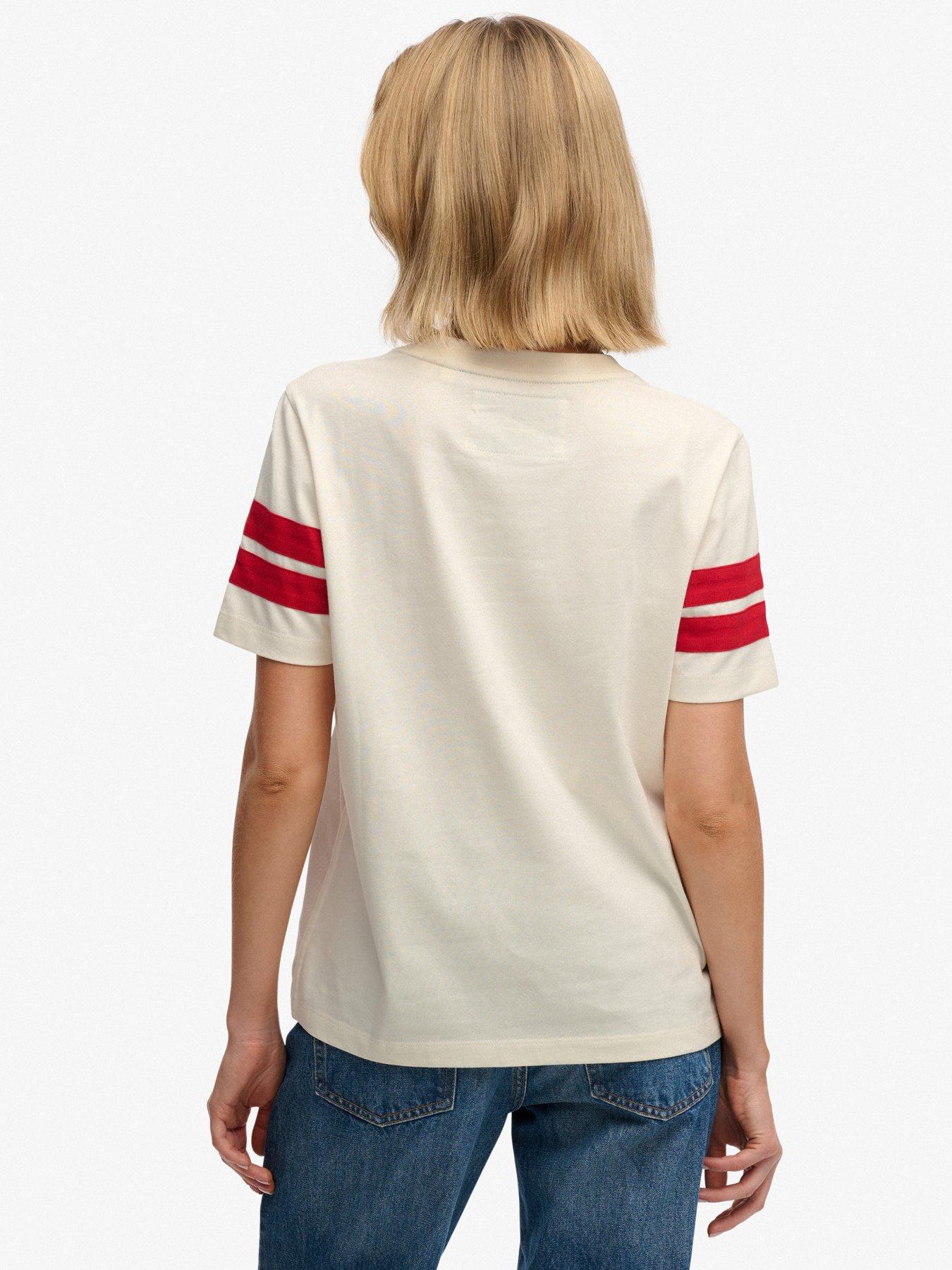  image of superdry-varsity-stripe-script-t-shirt-cream