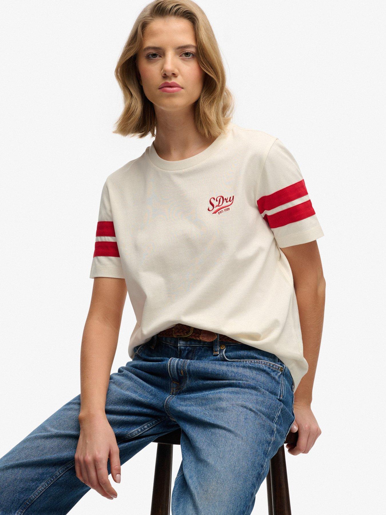 Image 5 of 6 of Superdry Varsity Stripe Script Tee
