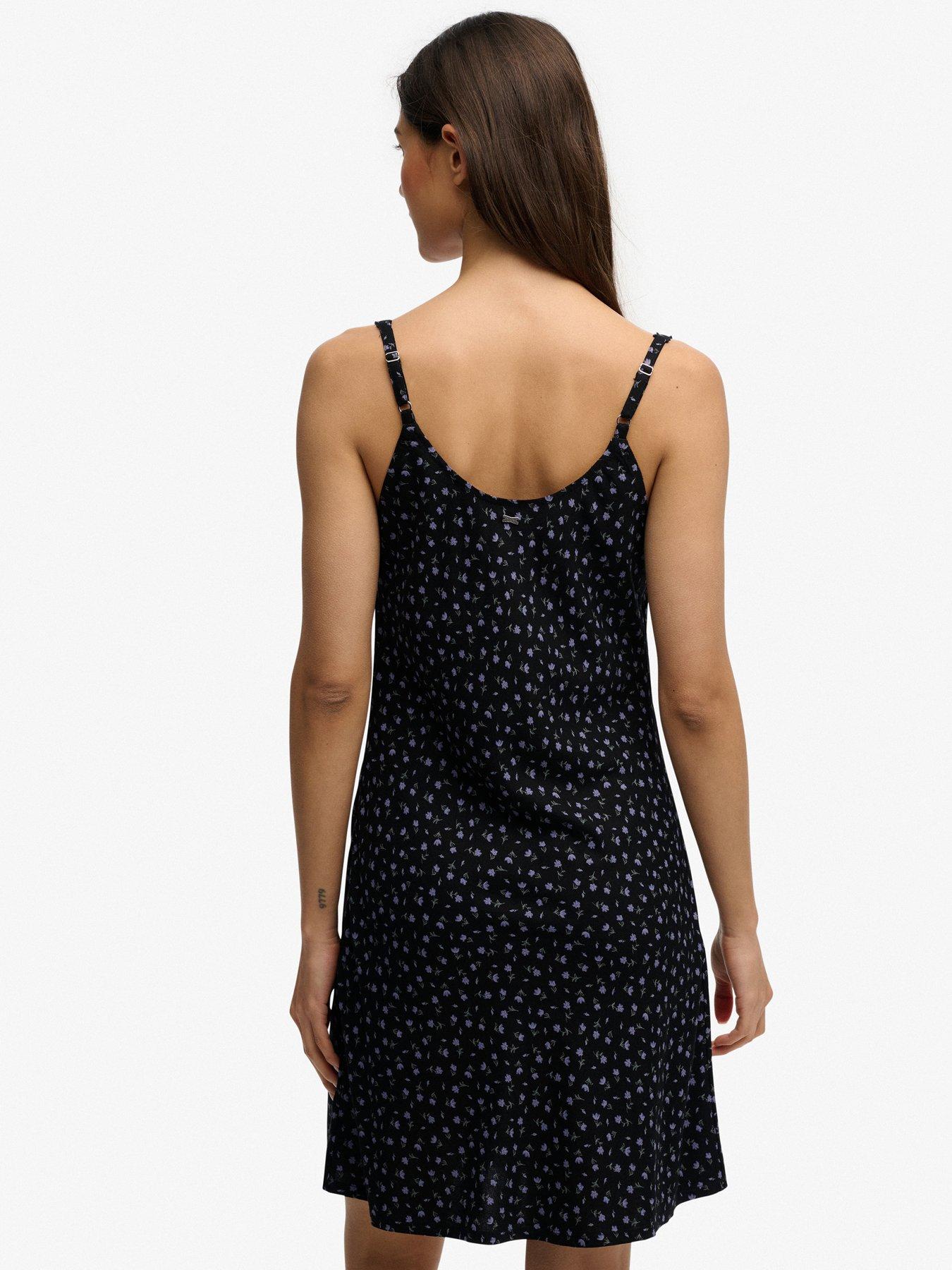 stillFront image of superdry-printed-cami-mini-dress-black