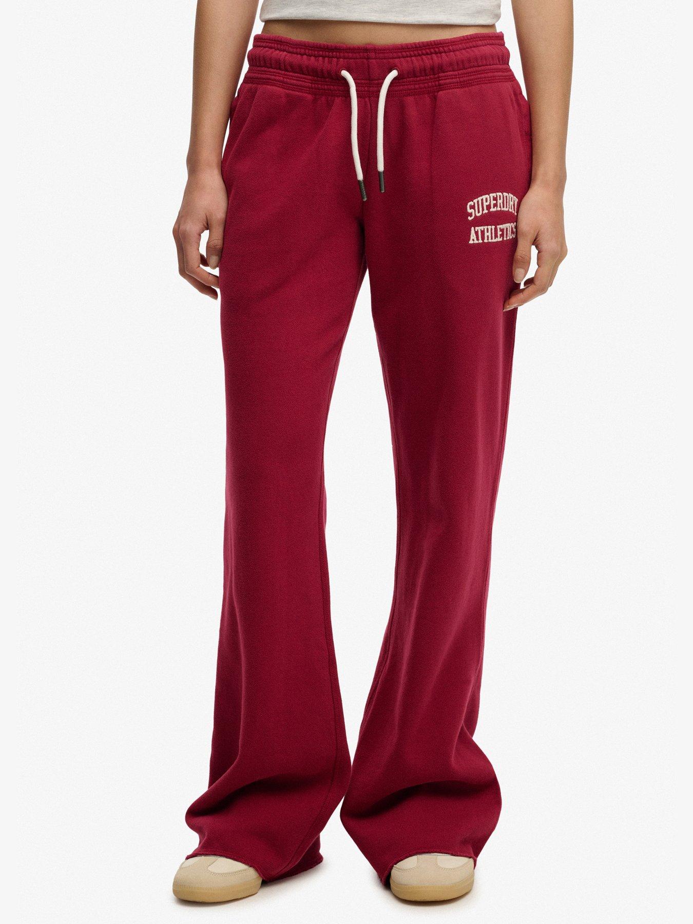  image of superdry-athletic-low-rise-flare-jogger-red