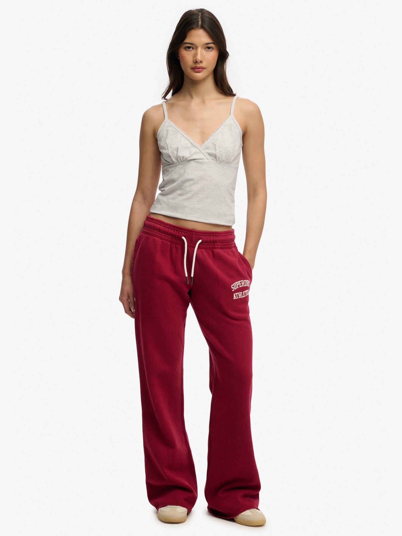  image of superdry-athletic-low-rise-flare-jogger-red